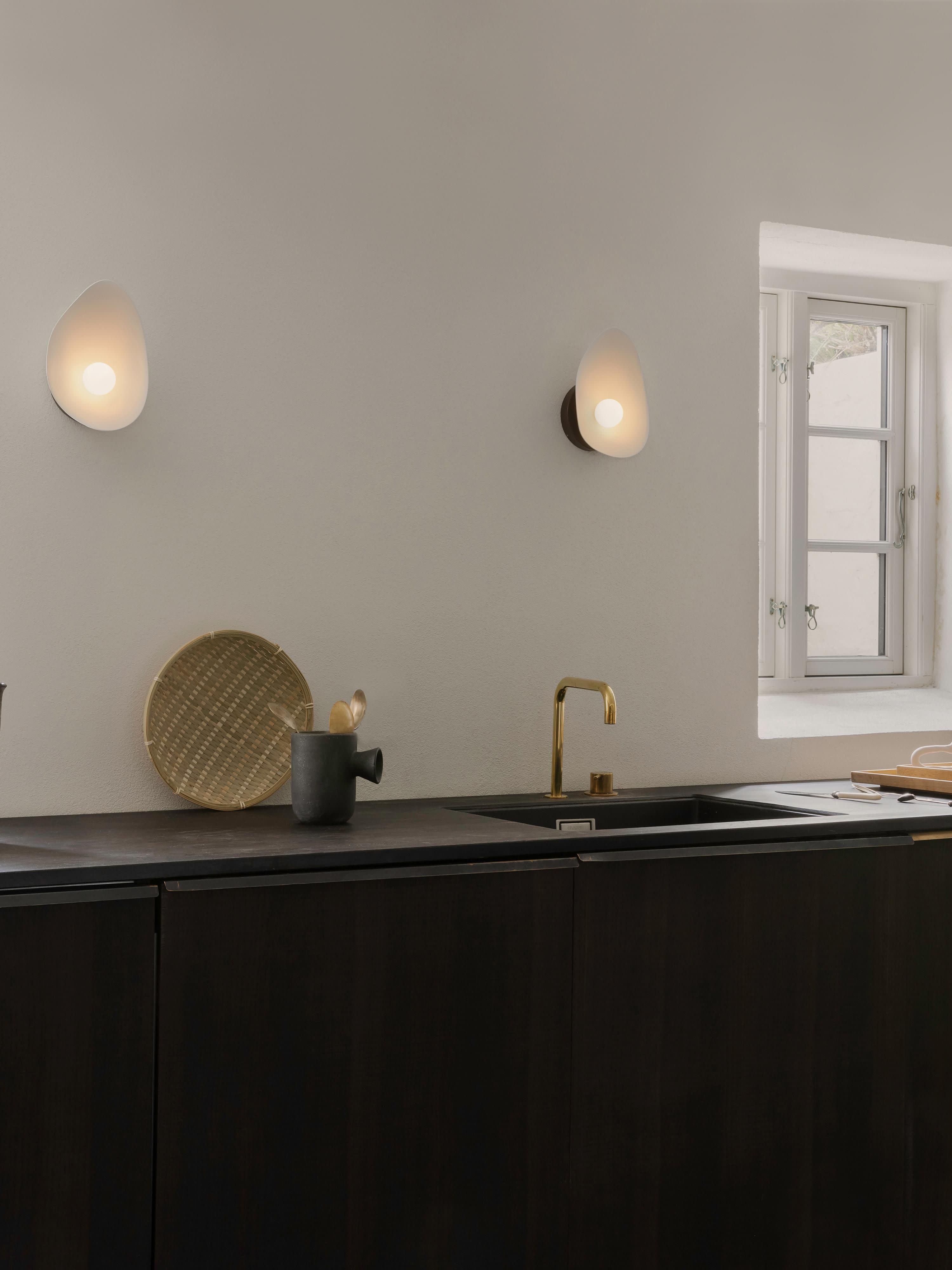 Applique murale LED Warwick, intensité ajustable - Blanc, brun foncé