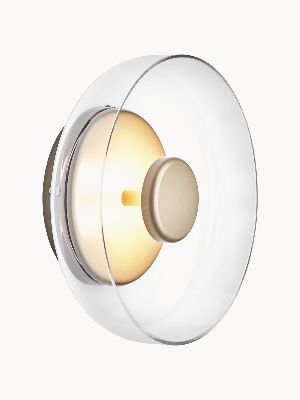 Applique murale LED soufflée bouche Boe, intensité variable - Doré, transparent