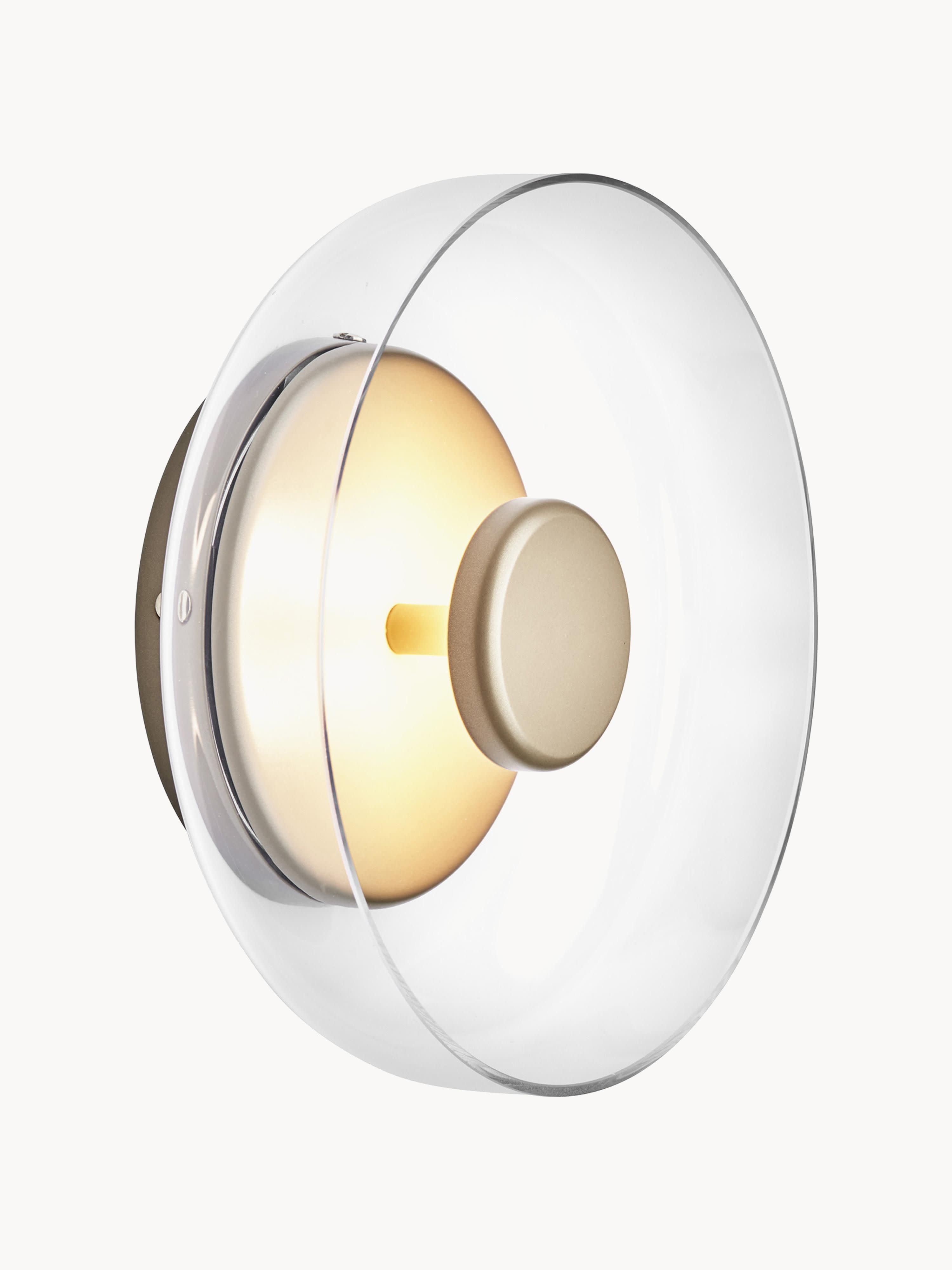 Applique murale LED soufflée bouche Boe, intensité variable - Doré, transparent