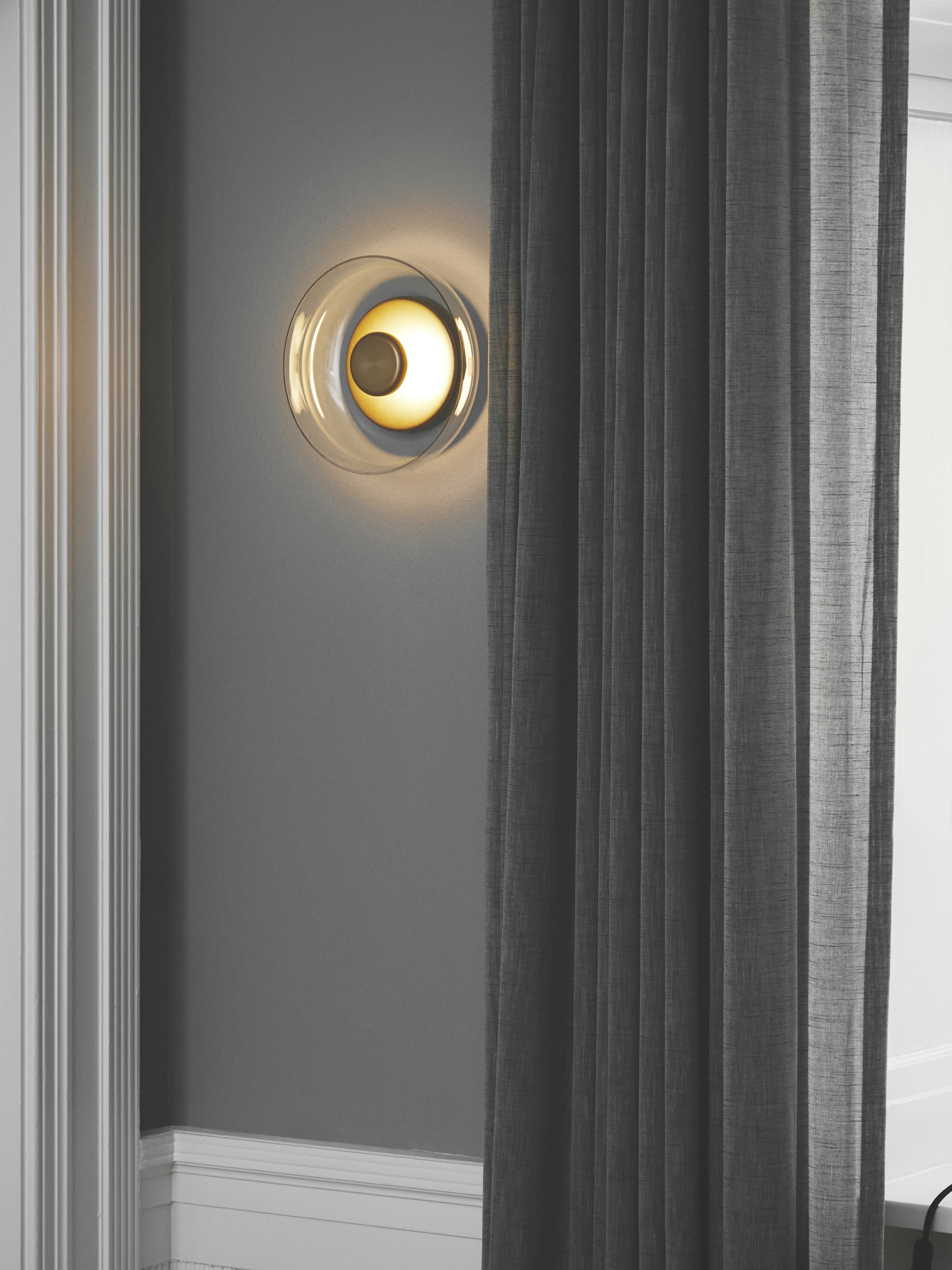 Applique murale LED soufflée bouche Boe, intensité variable - Doré, transparent