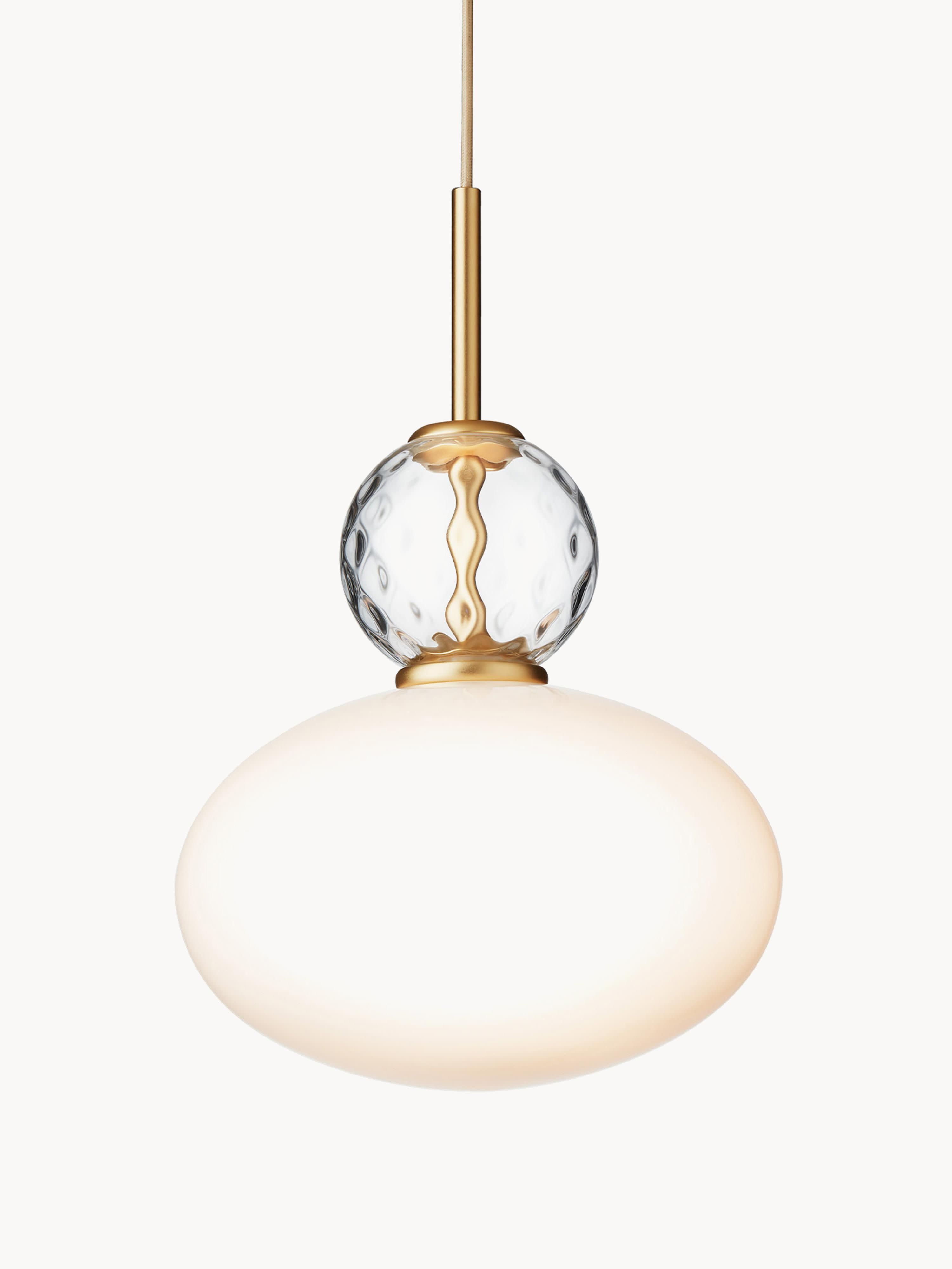 Suspension Aden - Blanc, couleur dorée, transparent