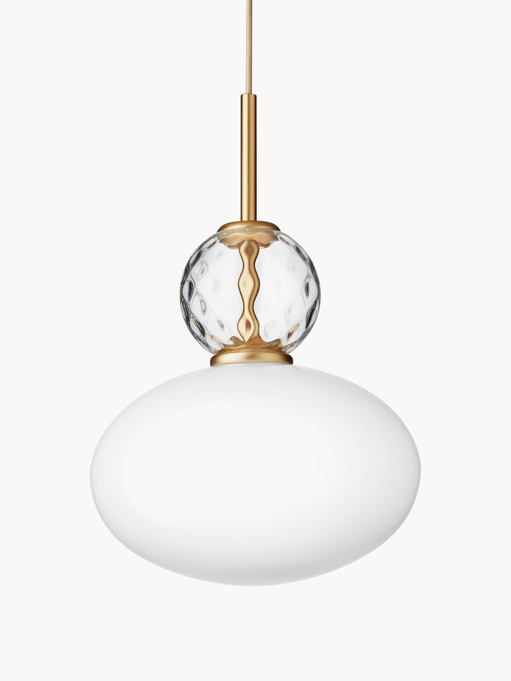 Suspension Aden - Blanc, couleur dorée, transparent