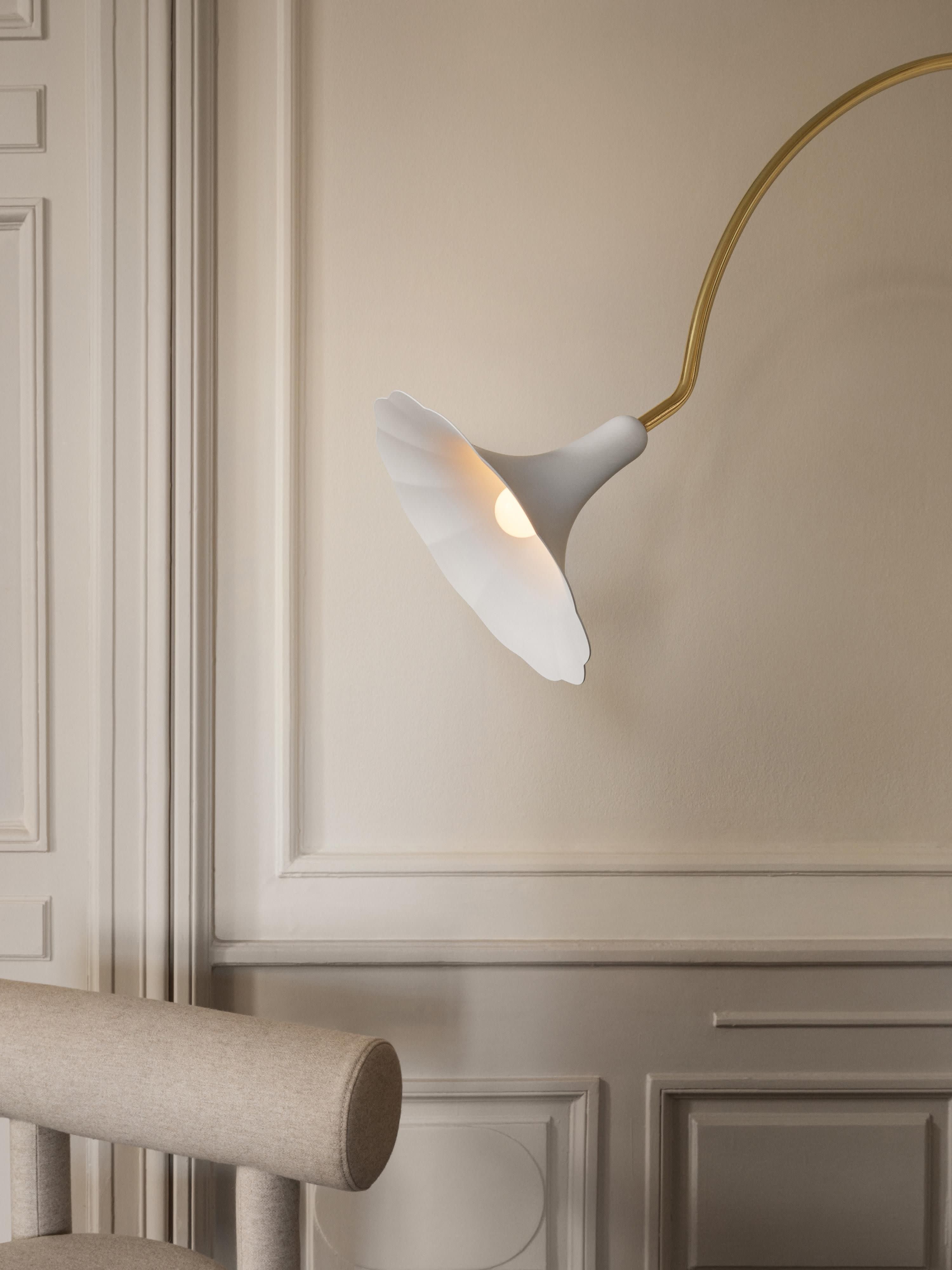 Grande lampe en arc Anza - Blanc, doré