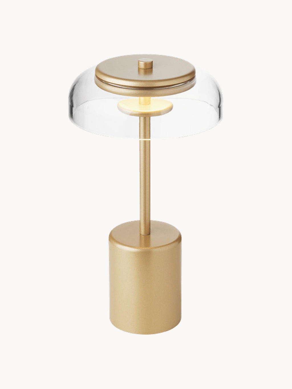 Petite lampe à poser LED mobile Boe, intensité ajustable - Doré, transparent