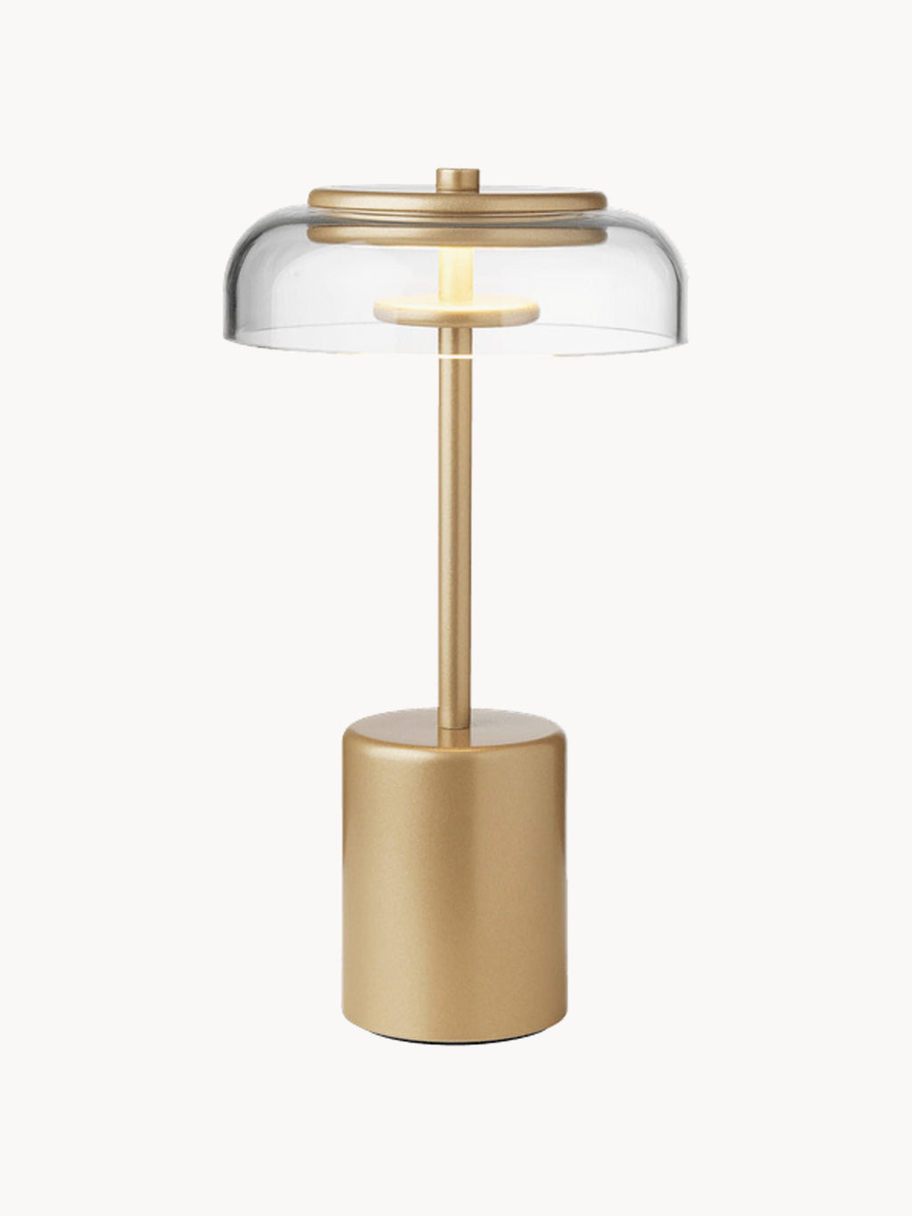 Petite lampe à poser LED mobile Boe, intensité ajustable - Doré, transparent