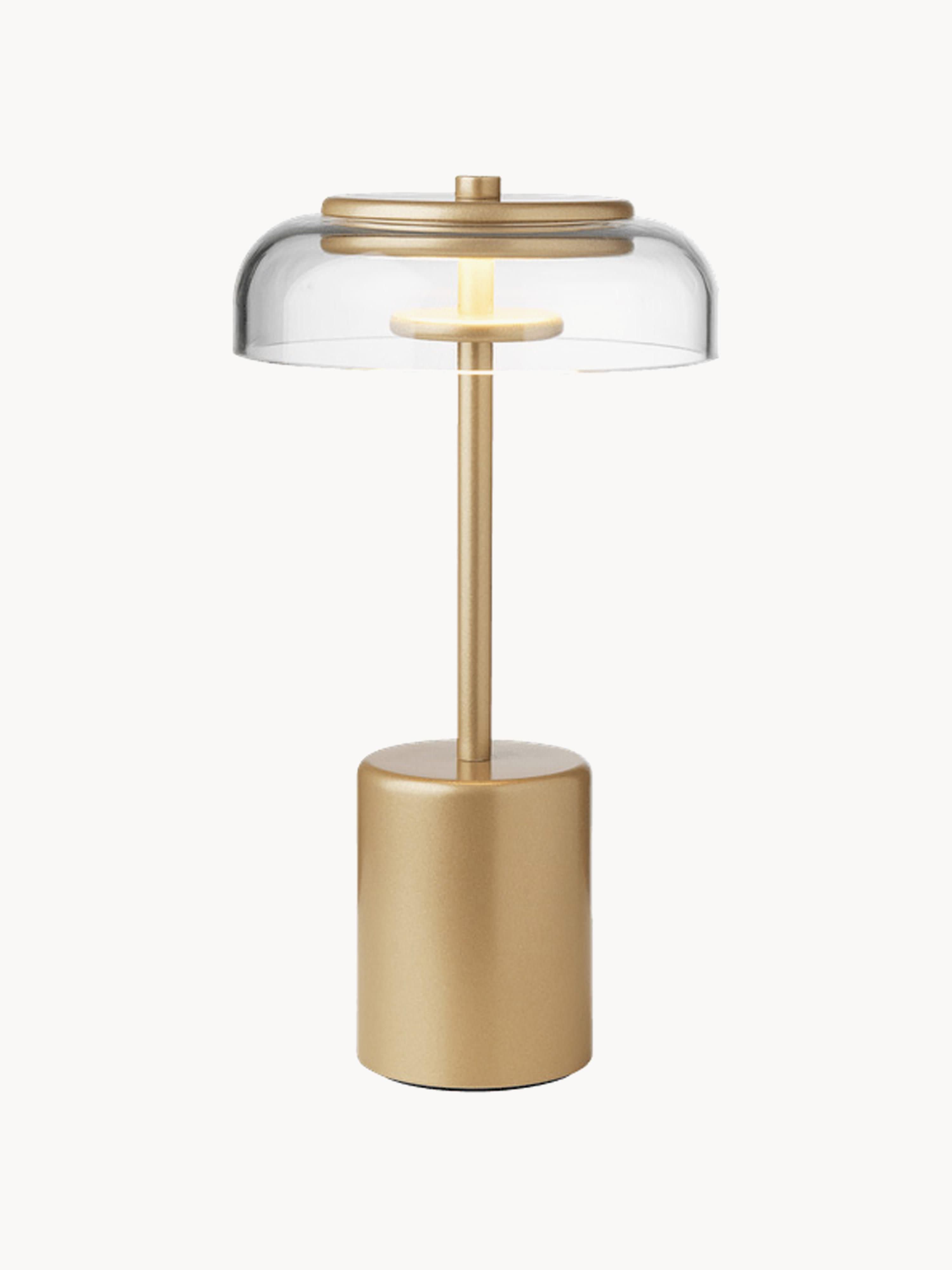Petite lampe à poser LED mobile Boe, intensité ajustable - Doré, transparent