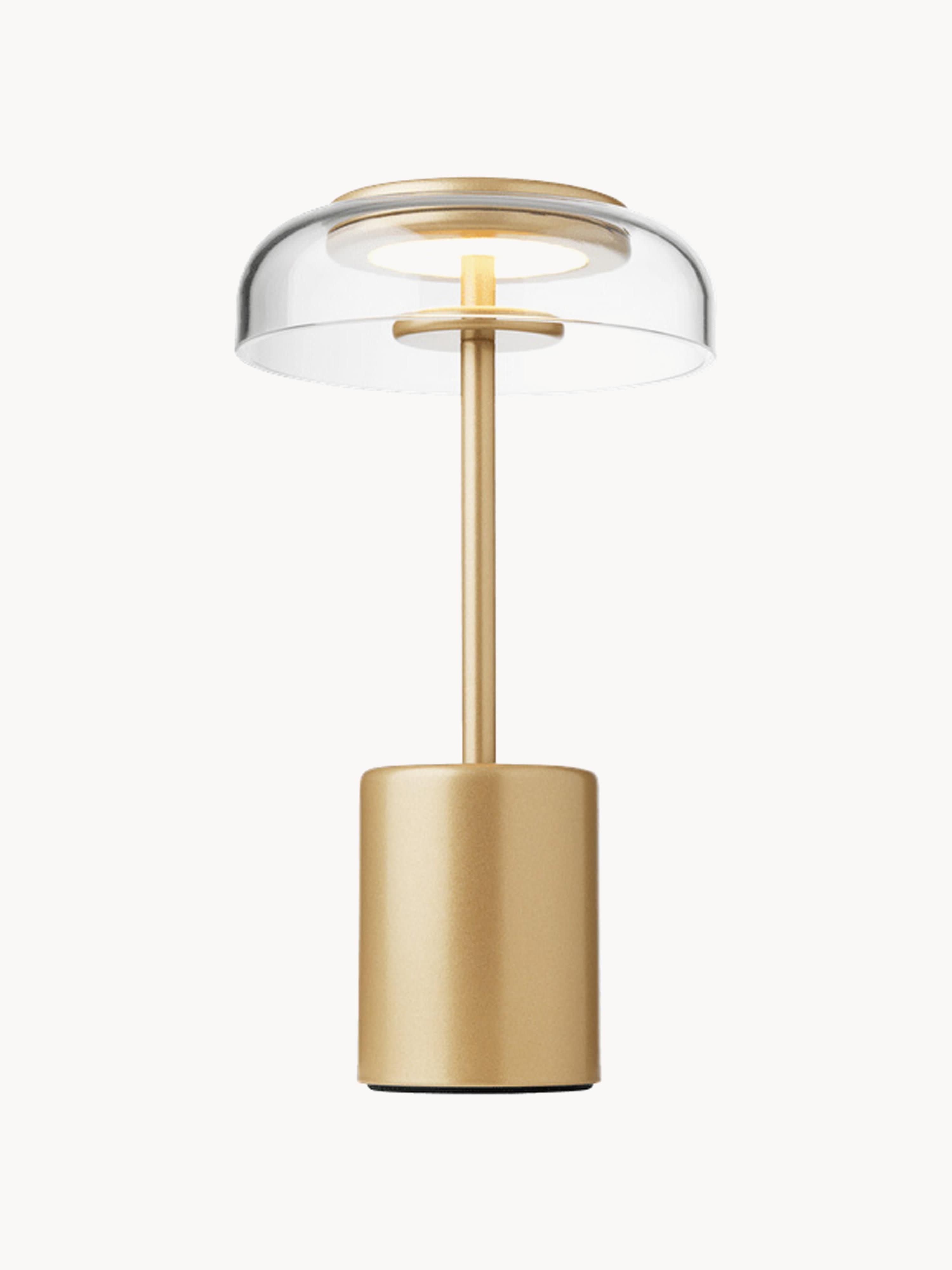 Petite lampe à poser LED mobile Boe, intensité ajustable - Doré, transparent