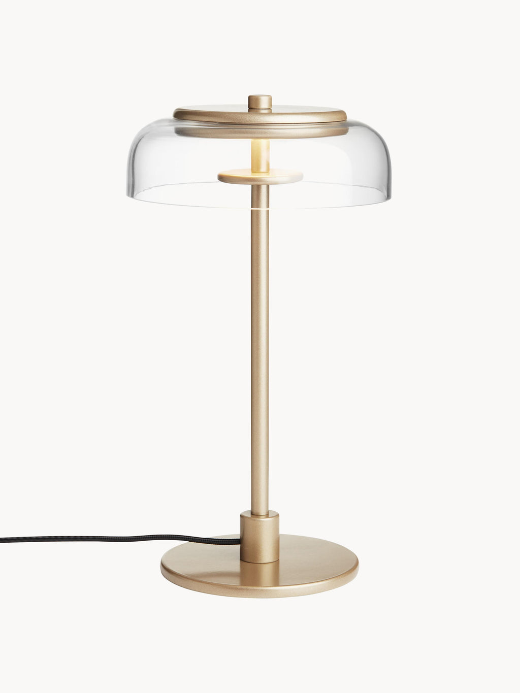 Petite lampe à poser LED soufflée bouche Boe, intensité ajustable - Doré, transparent