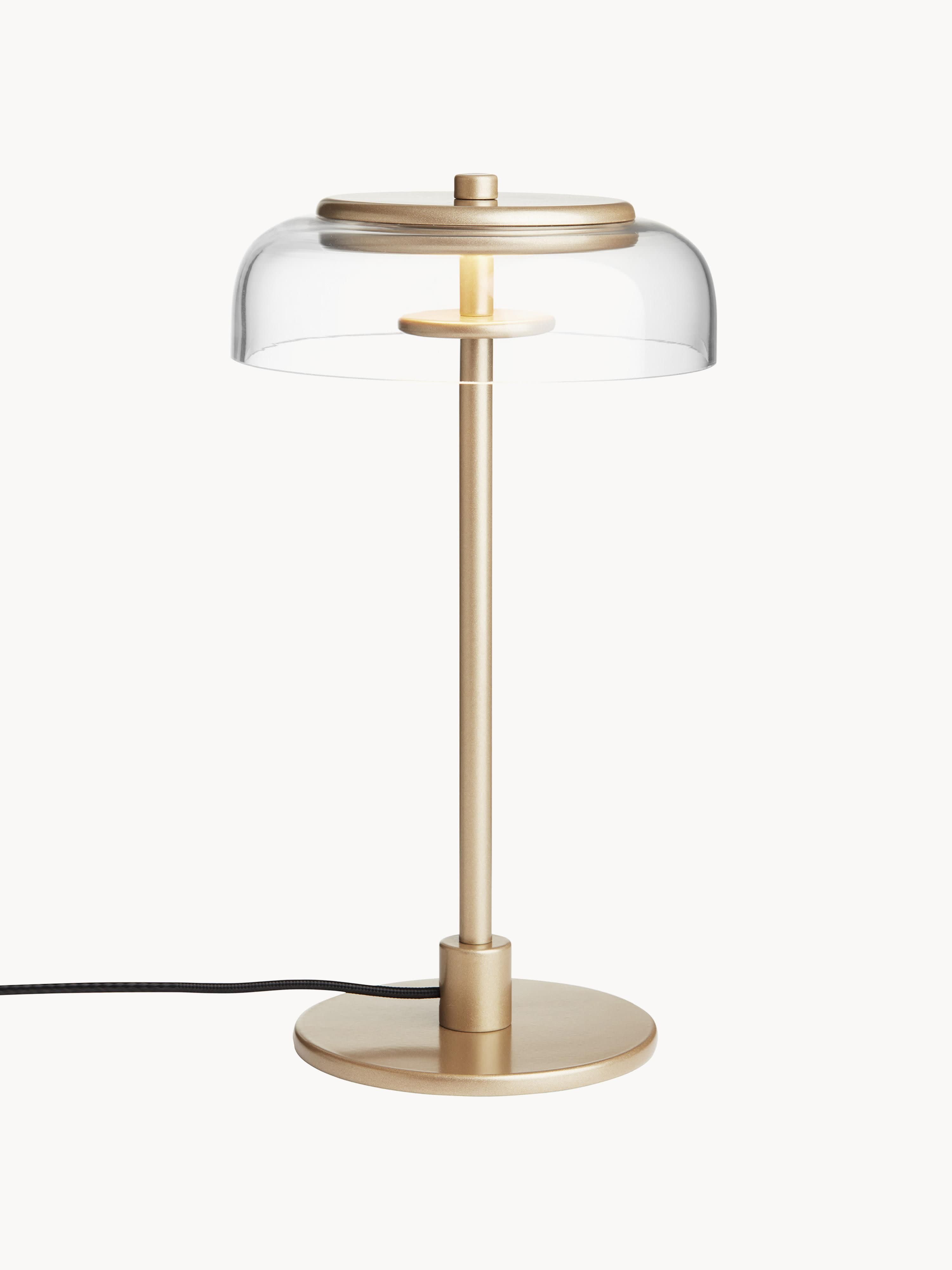 Petite lampe à poser LED soufflée bouche Boe, intensité ajustable - Doré, transparent