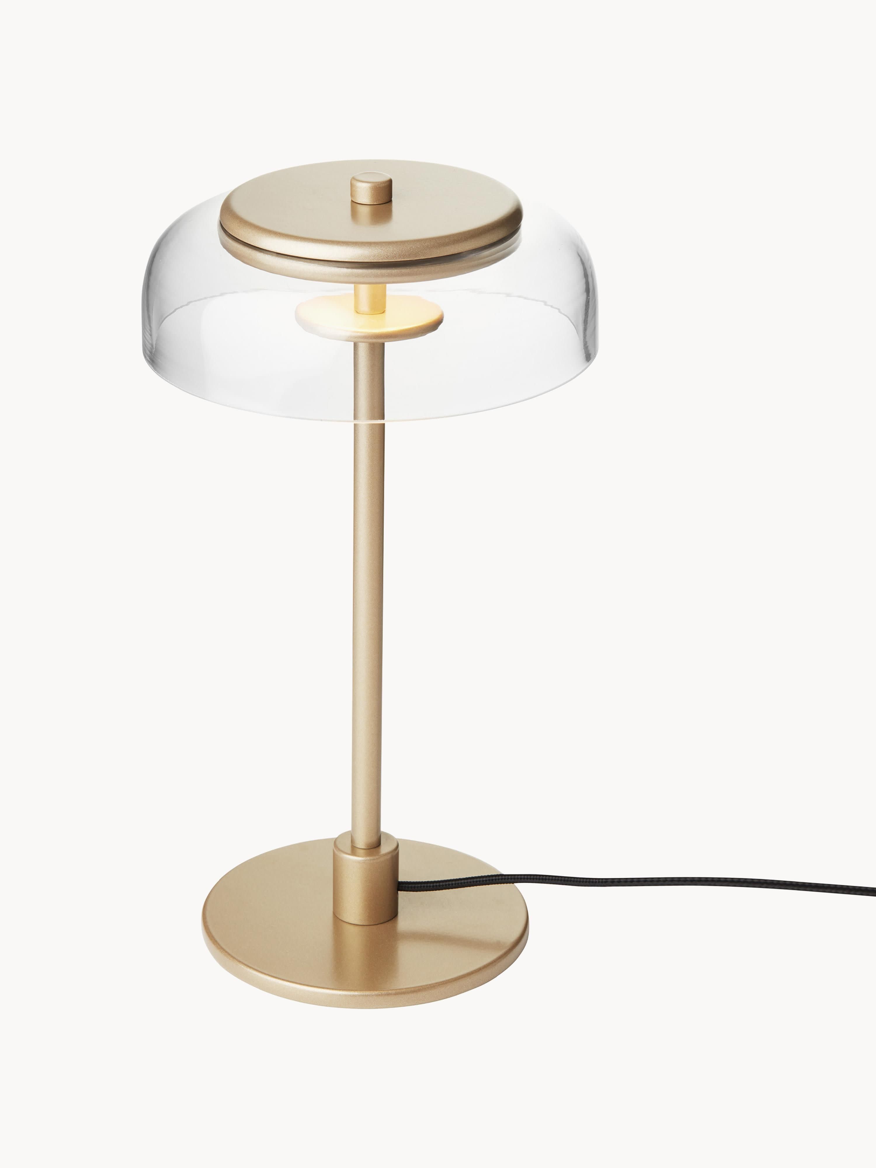 Petite lampe à poser LED soufflée bouche Boe, intensité ajustable - Doré, transparent