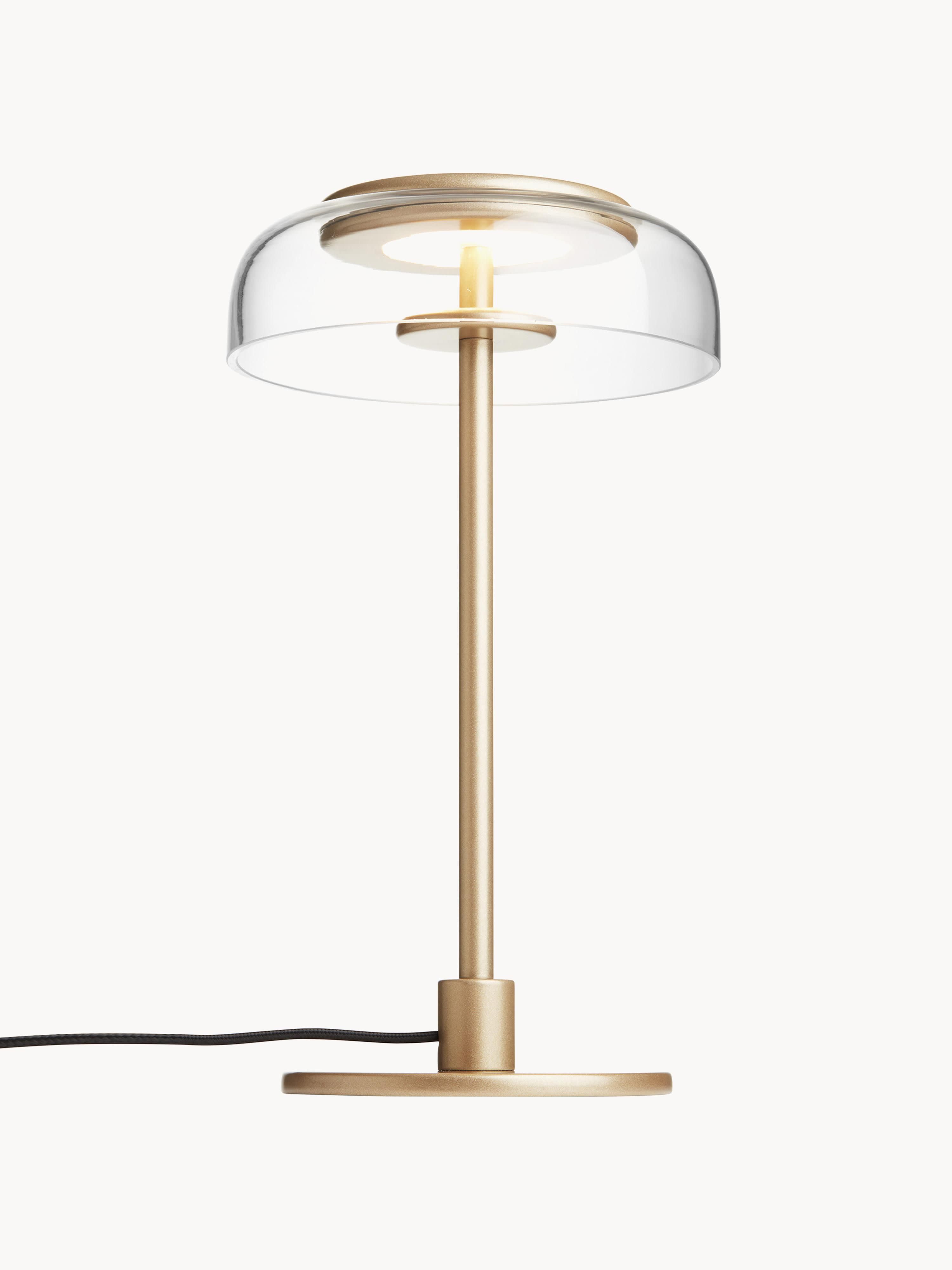 Petite lampe à poser LED soufflée bouche Boe, intensité ajustable - Doré, transparent