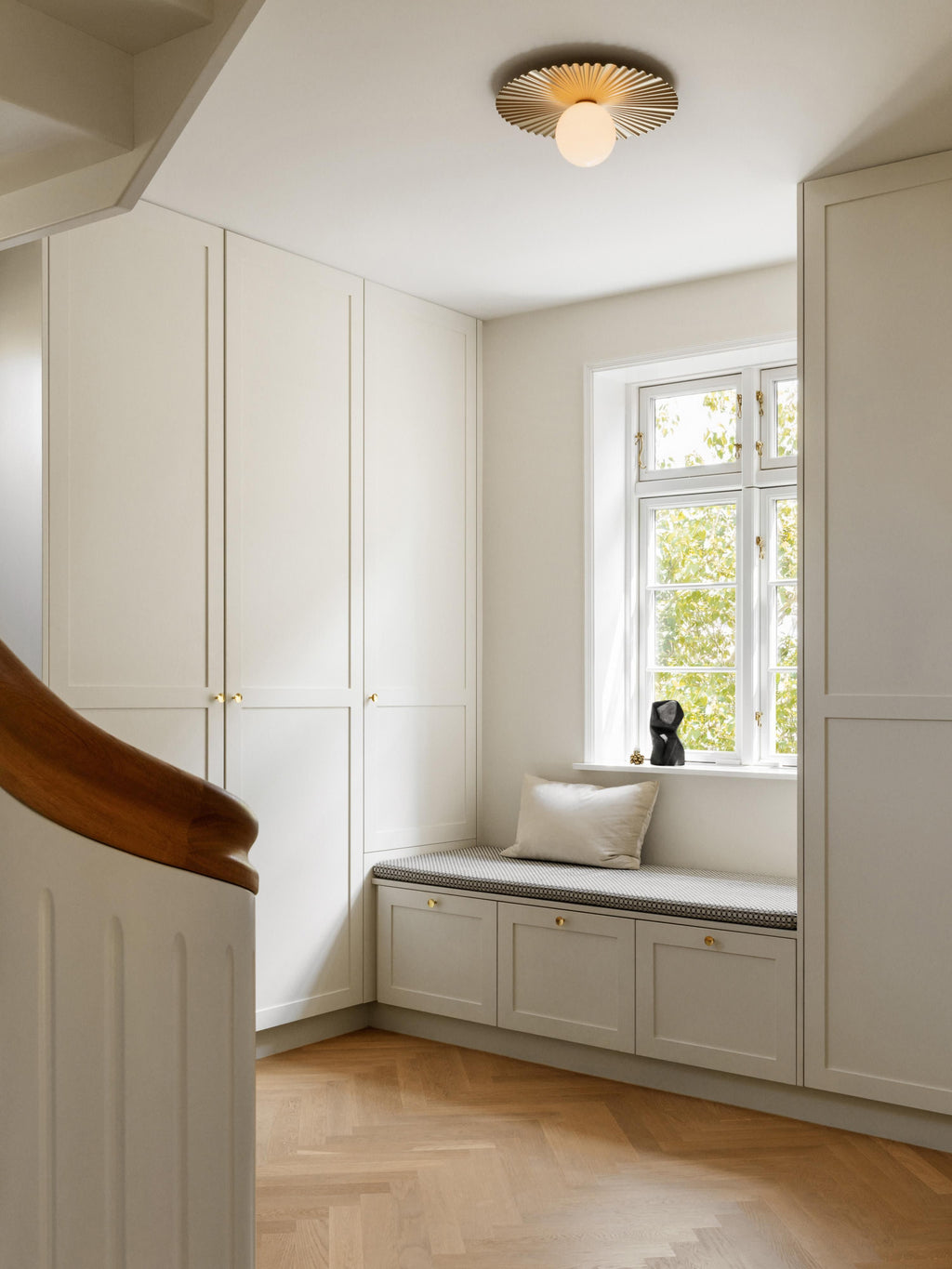Plafonnier Booth - Doré, blanc