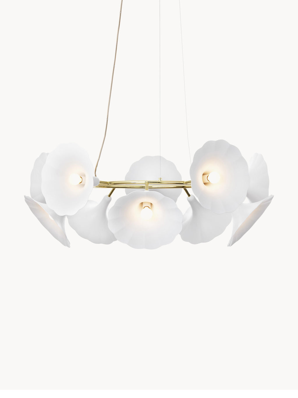 Grande suspension Anza - Blanc, doré