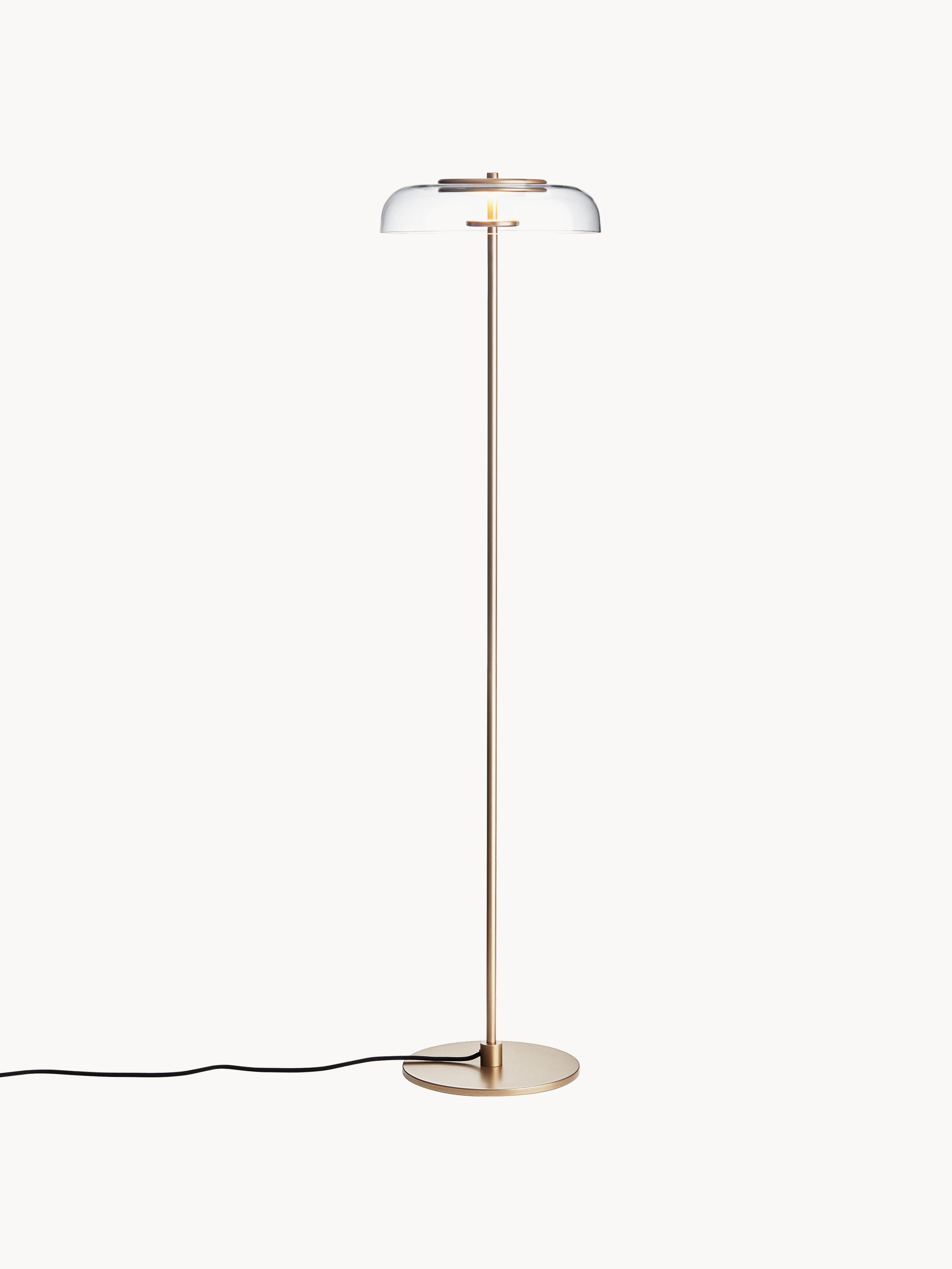 Petit lampadaire soufflé bouche Boe, intensité variable - Doré, transparent