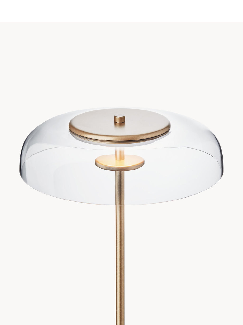 Petit lampadaire soufflé bouche Boe, intensité variable - Doré, transparent