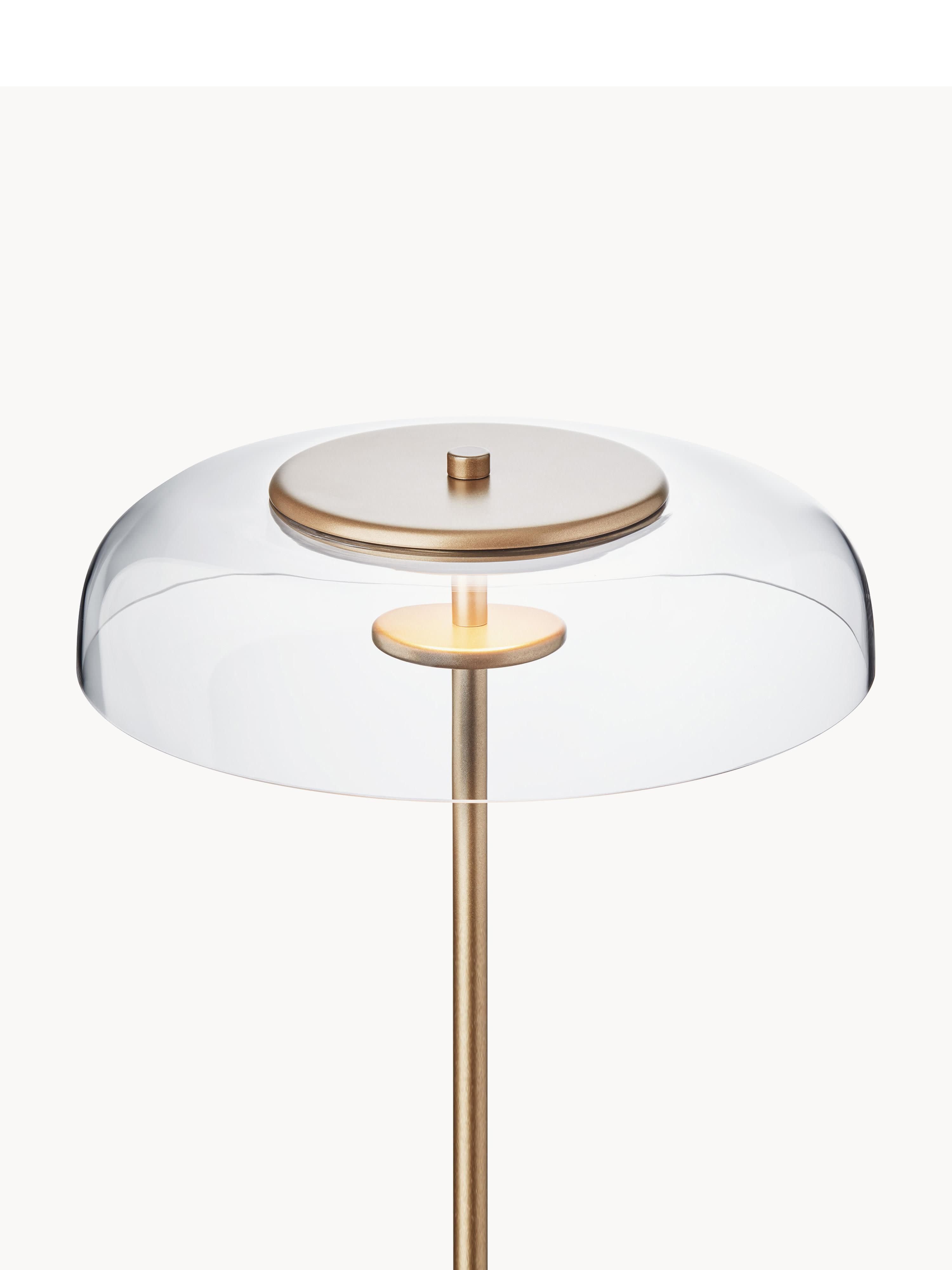 Petit lampadaire soufflé bouche Boe, intensité variable - Doré, transparent