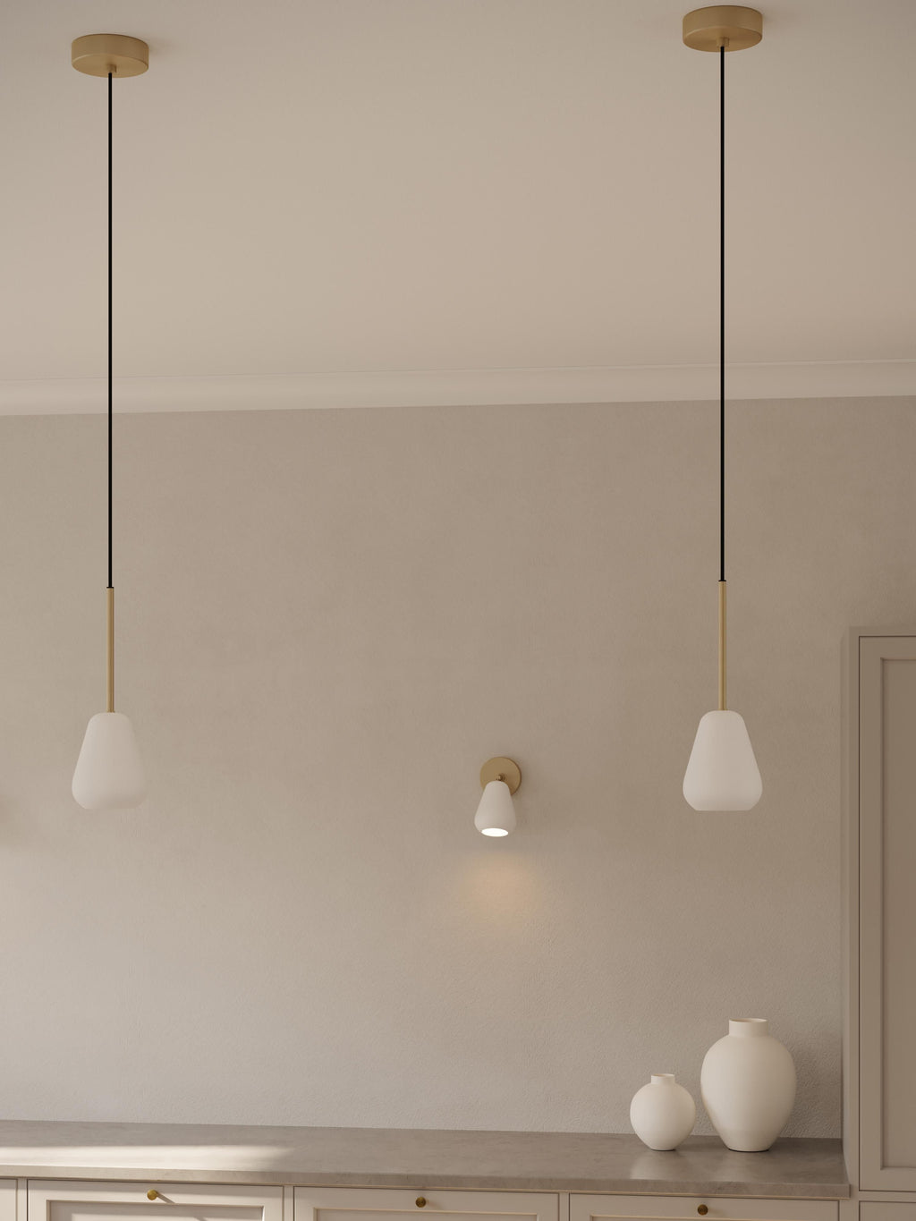 Petite applique murale Kennet - Blanc, doré