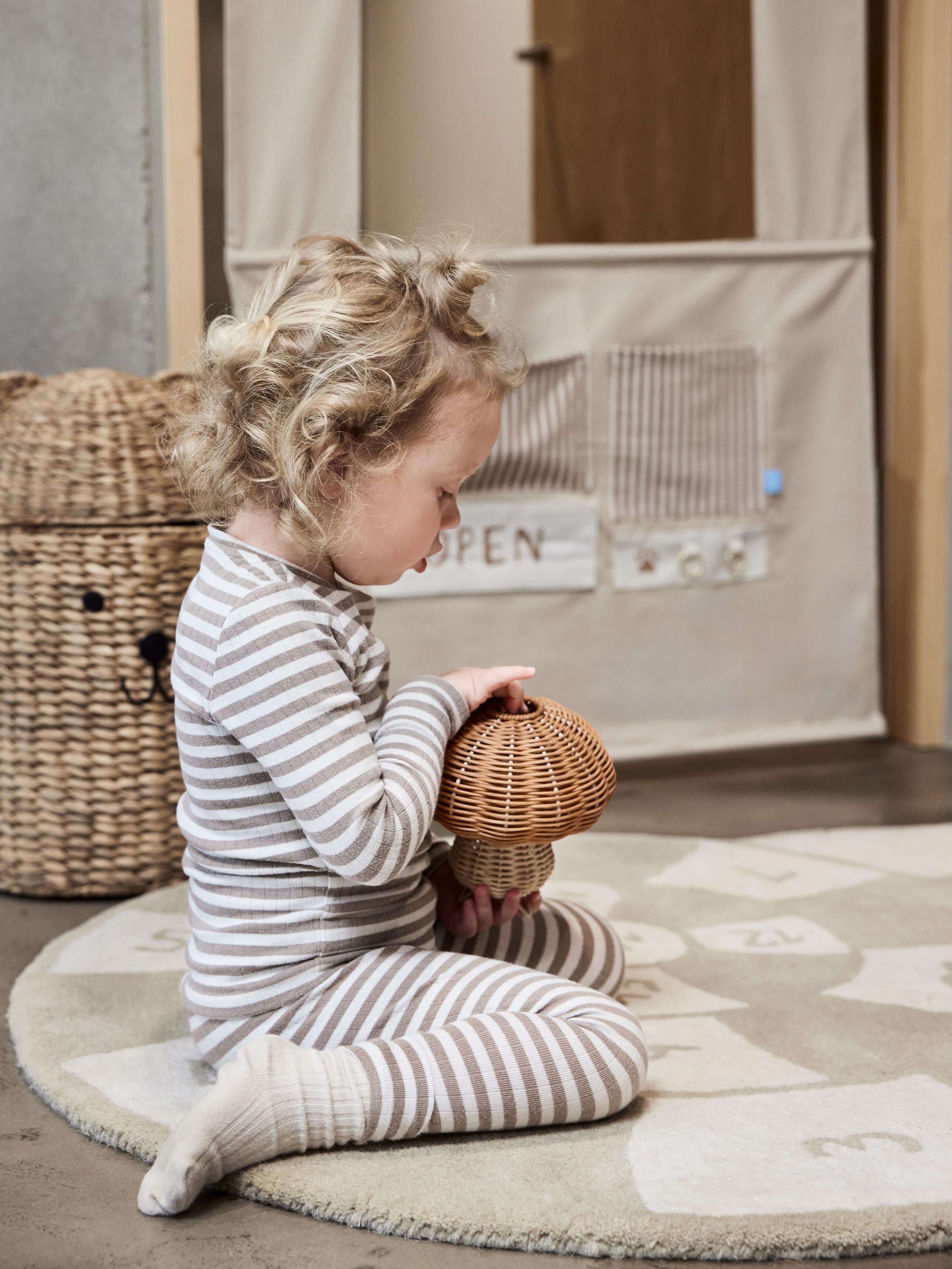 Lampe à poser artisanale en rotin Eyvindur - Beige clair, brun clair