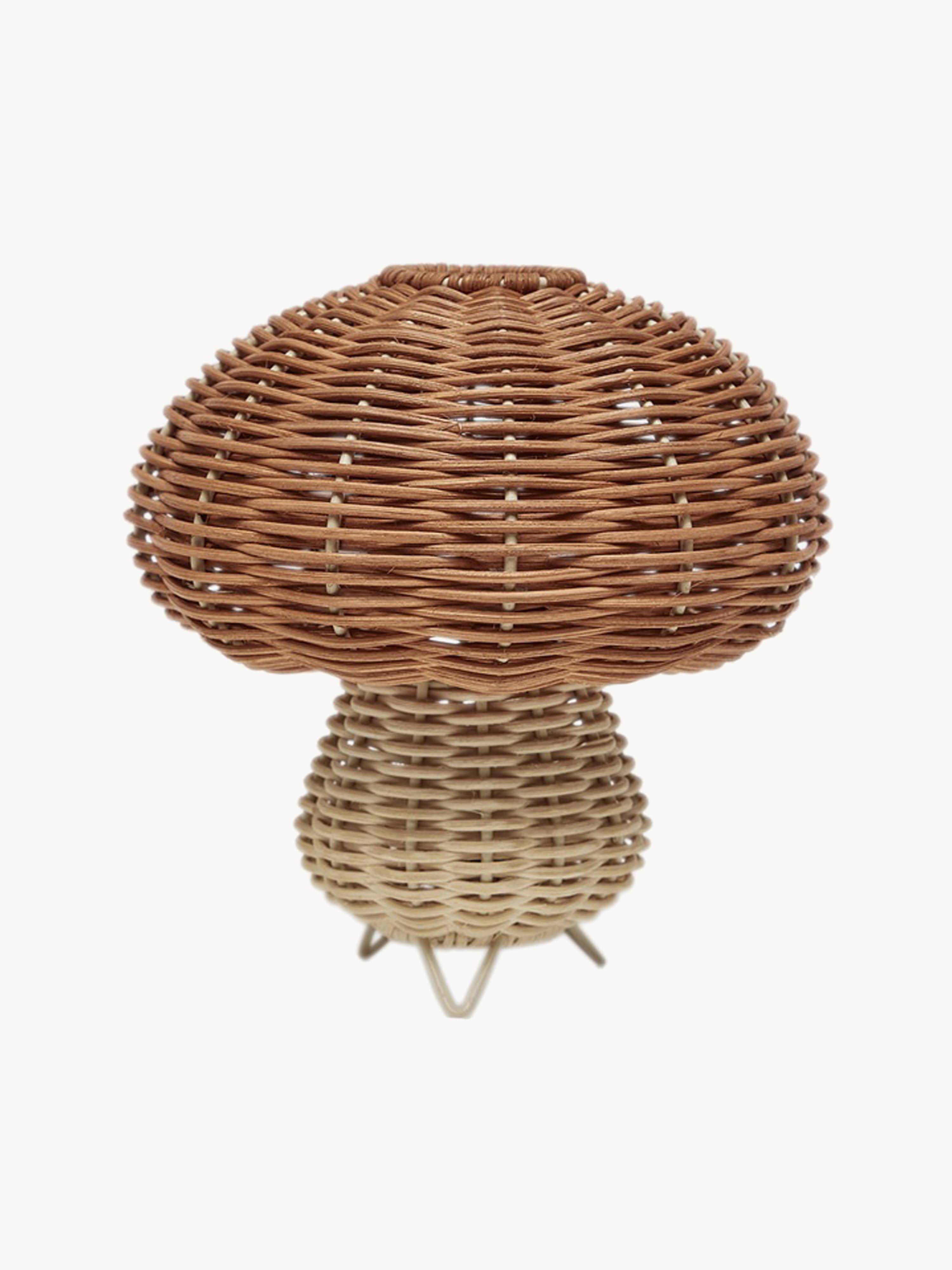 Lampe à poser artisanale en rotin Eyvindur - Beige clair, brun clair