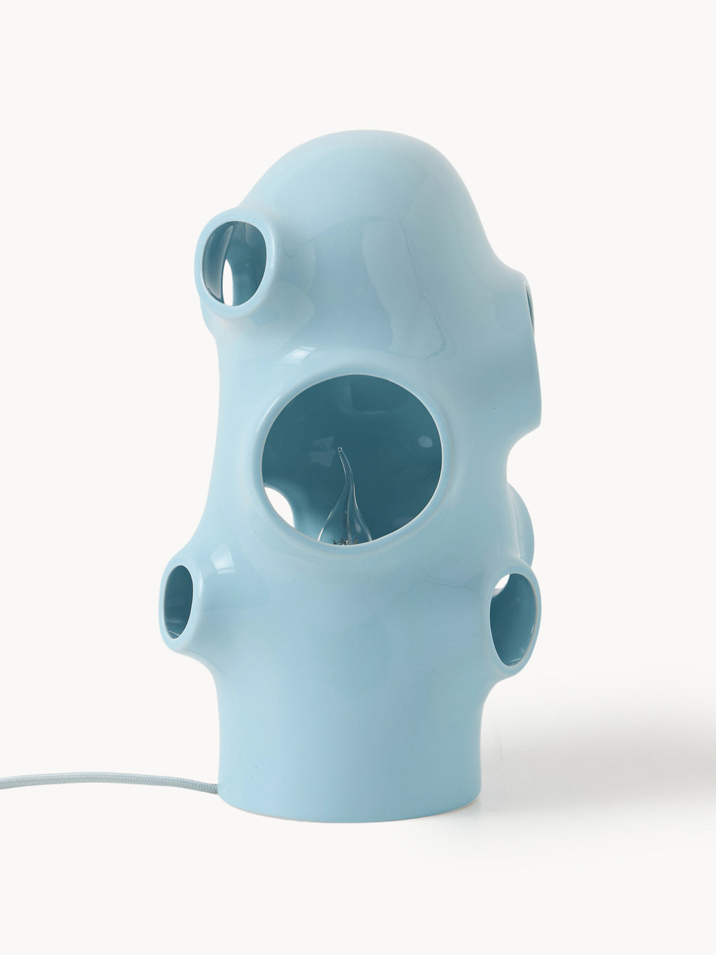 Petite lampe à poser artisanale Sigurd - Bleu ciel