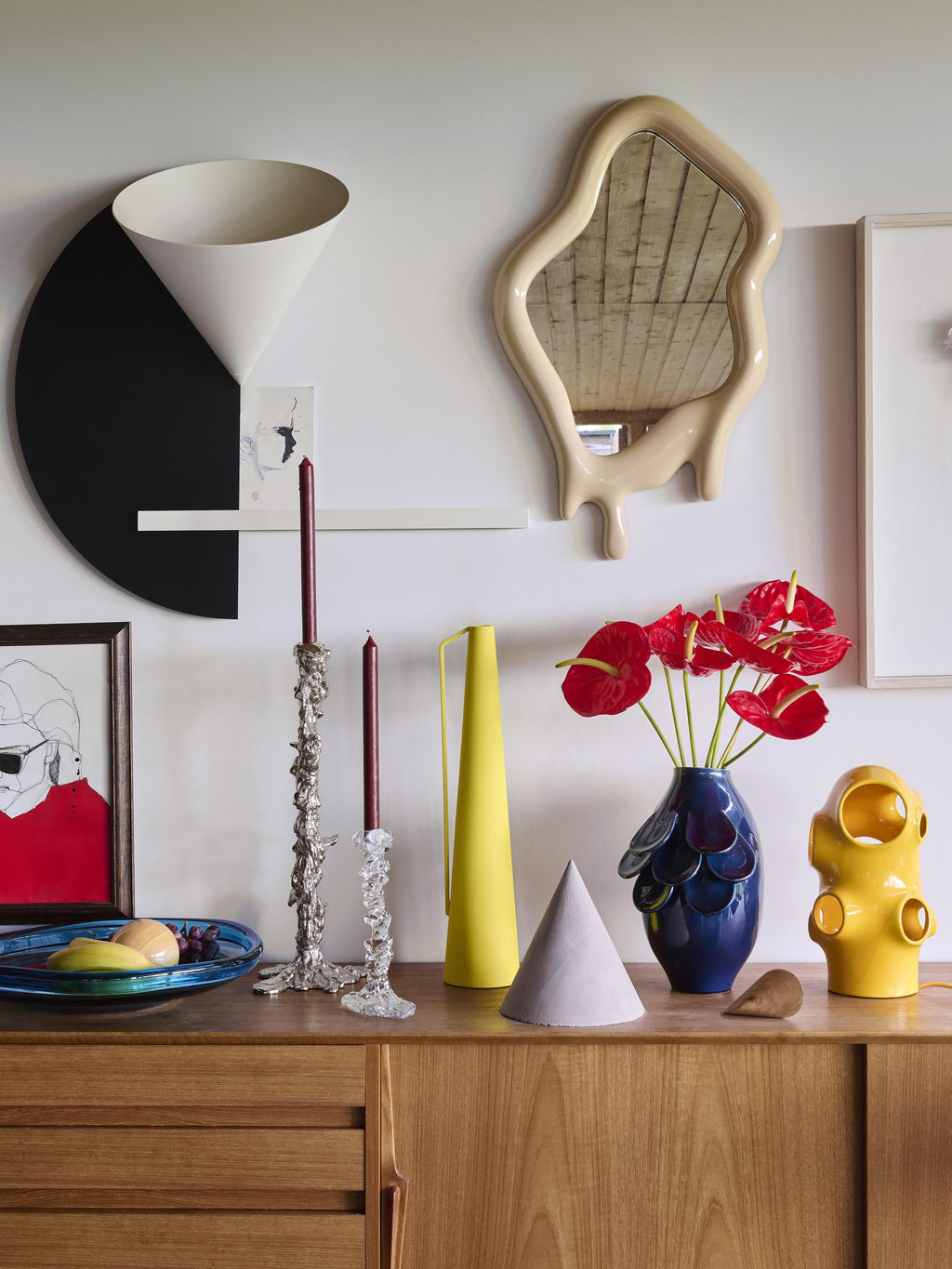 Petite lampe à poser artisanale Sigurd - Jaune moutarde