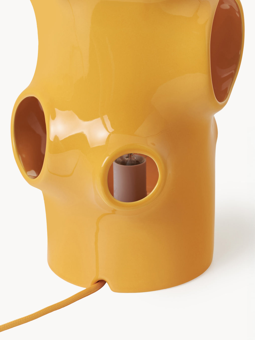 Petite lampe à poser artisanale Sigurd - Jaune moutarde