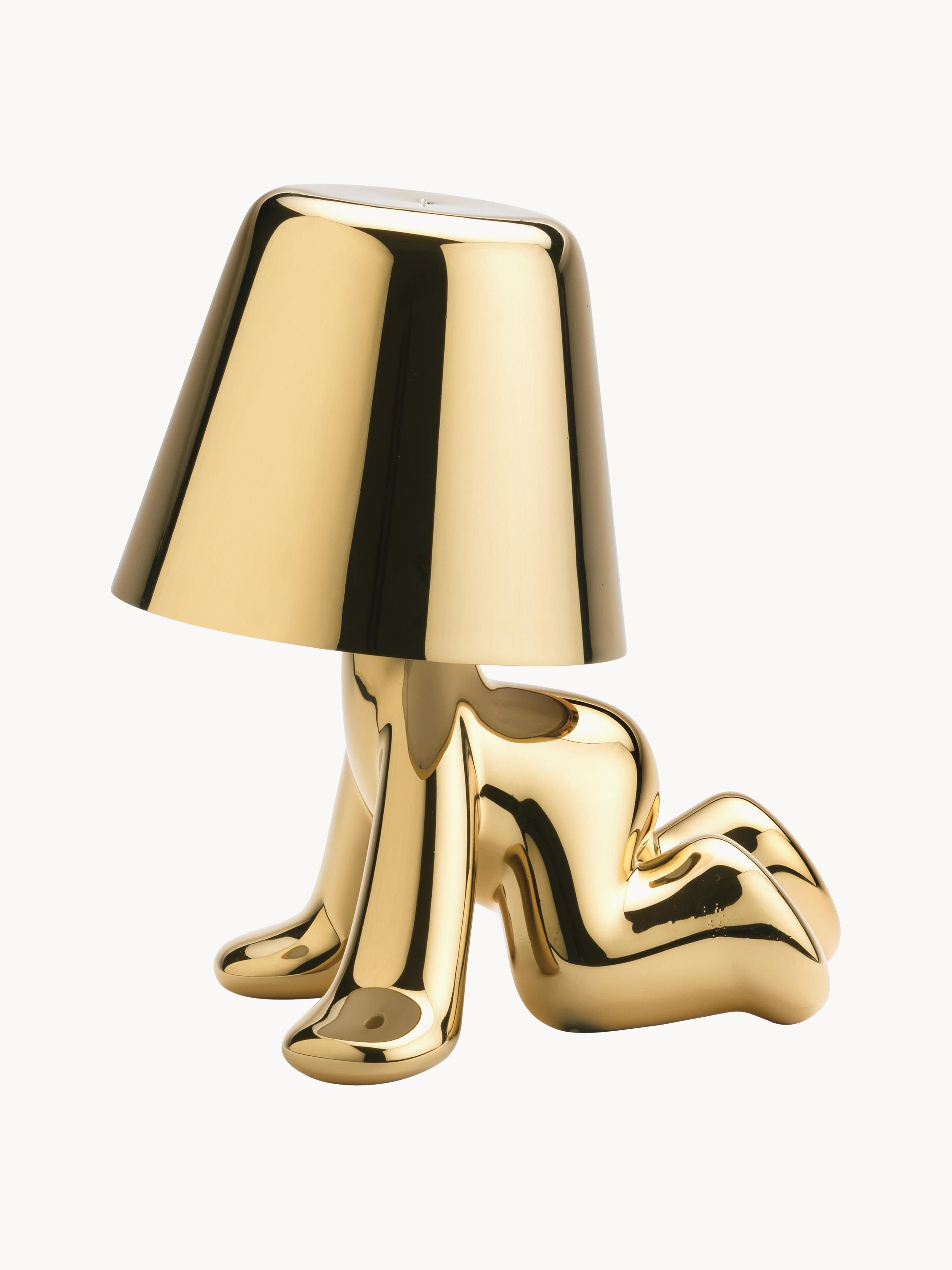 Petite lampe à poser LED mobile Vigbert, intensité ajustable - Doré