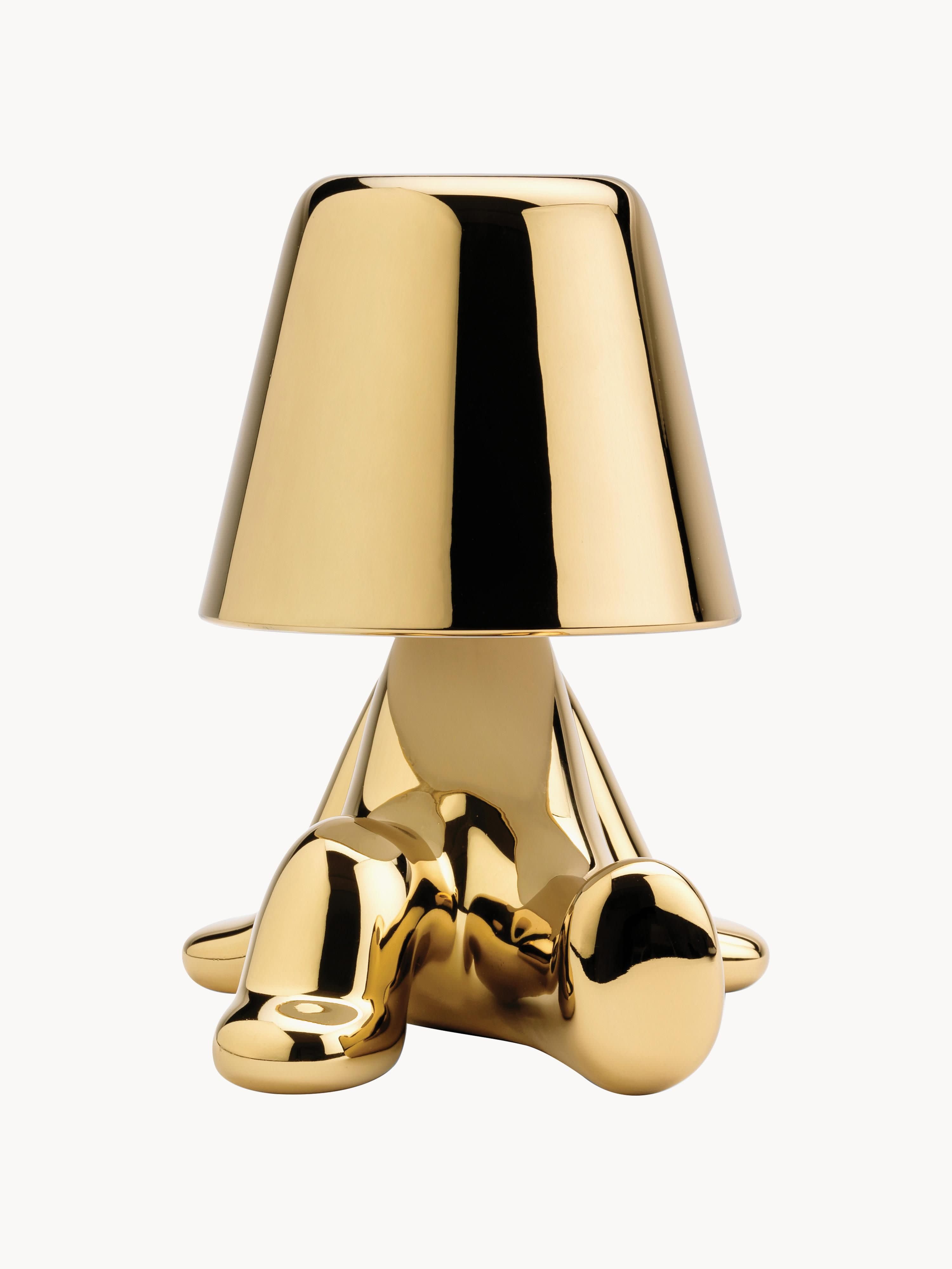 Petite lampe à poser LED mobile Stormur, intensité ajustable - Doré
