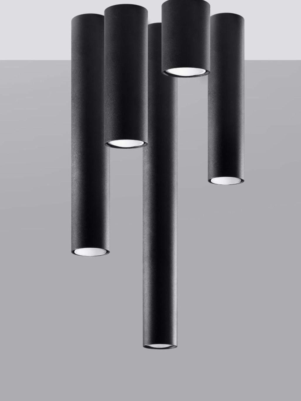 Plafonnier Otis, haut. 40 cm - Noir, mat