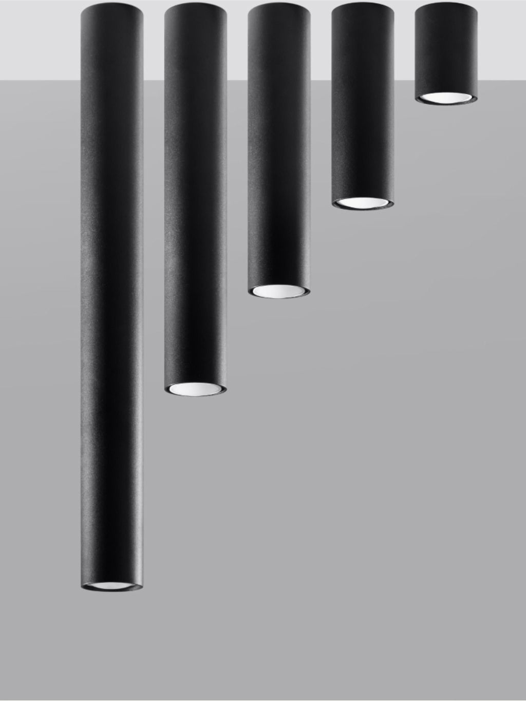 Plafonnier Otis, haut. 40 cm - Noir, mat