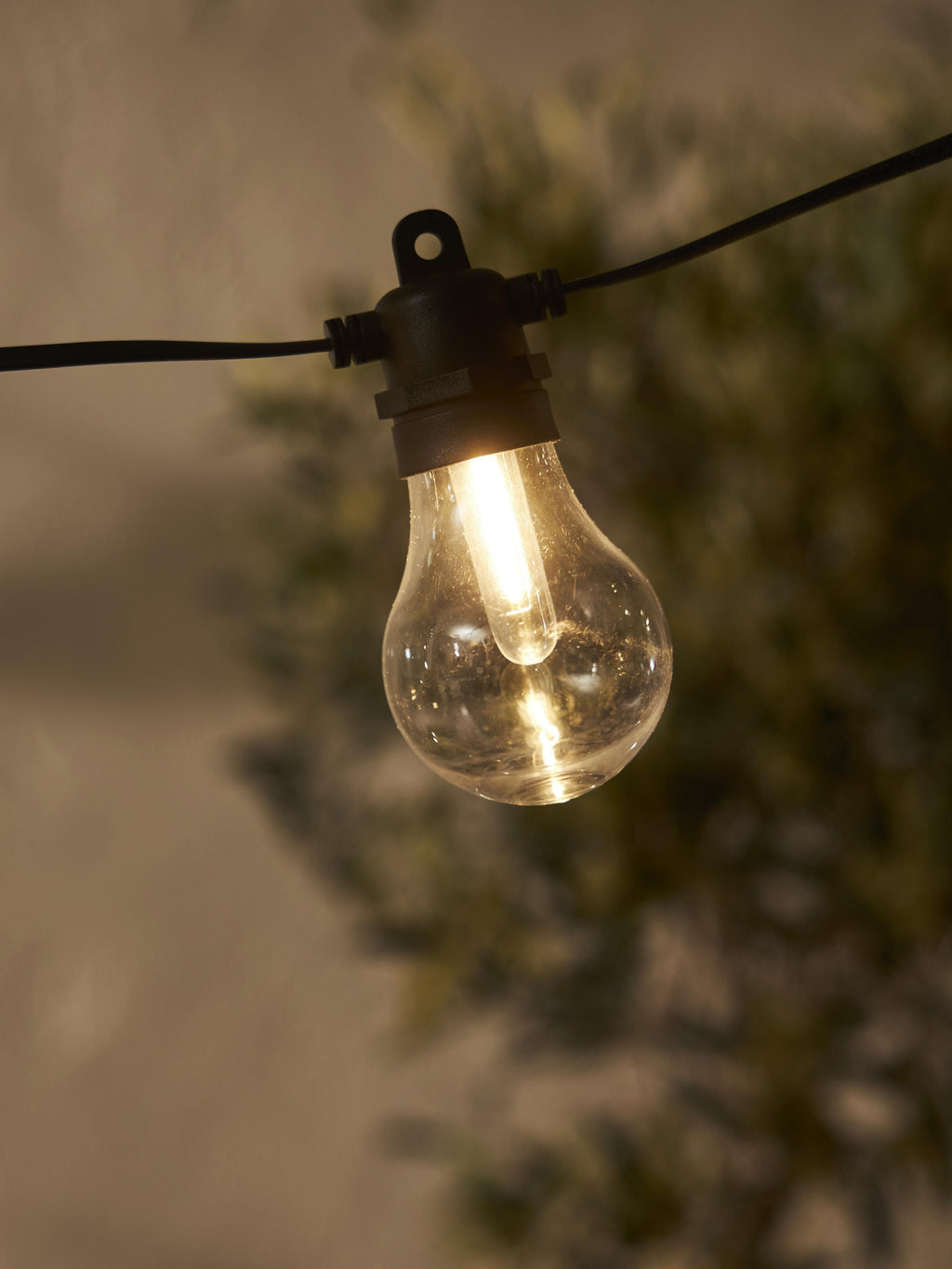 Guirlande lumineuse LED d'extérieur avec fonction de minuterie Lennard - Noir, transparent