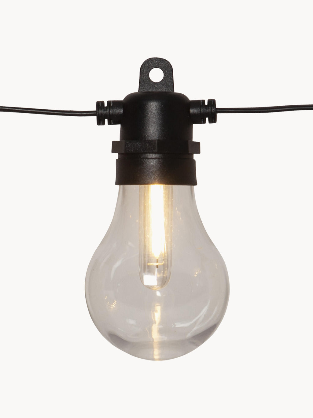 Guirlande lumineuse LED d'extérieur avec fonction de minuterie Lennard - Noir, transparent