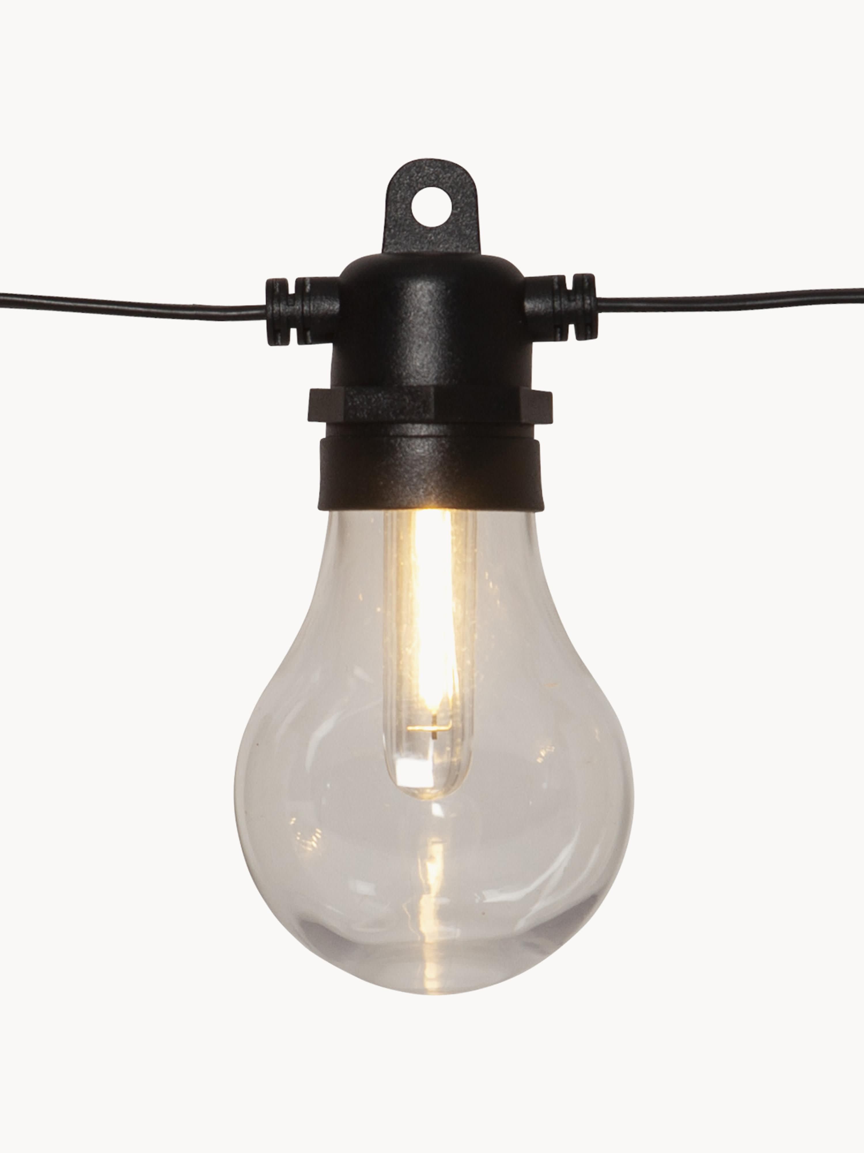 Guirlande lumineuse LED d'extérieur avec fonction de minuterie Lennard - Noir, transparent