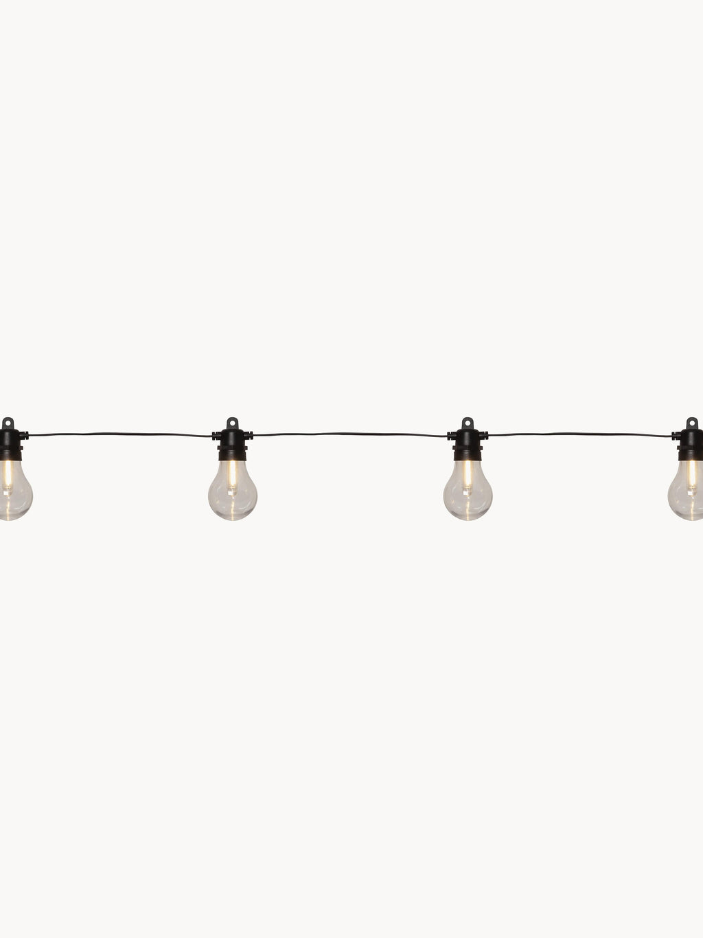 Guirlande lumineuse LED d'extérieur avec fonction de minuterie Lennard - Noir, transparent