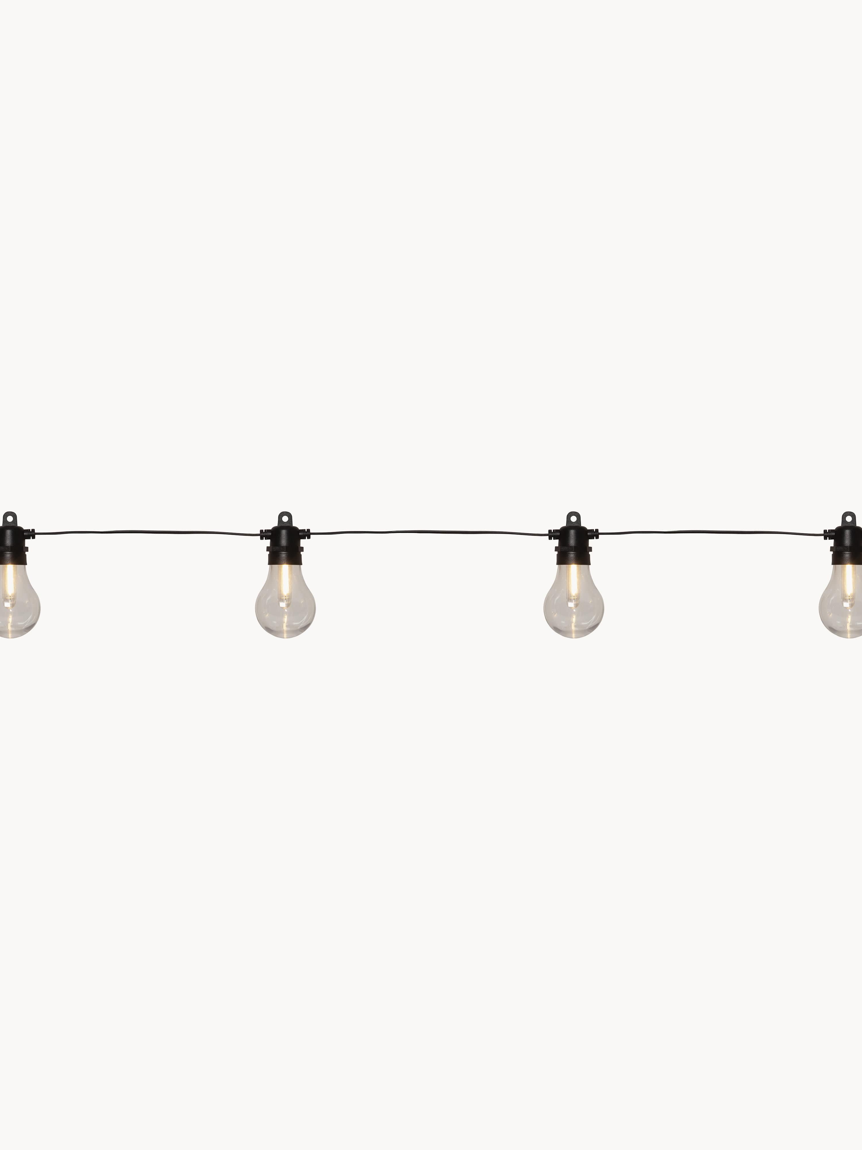 Guirlande lumineuse LED d'extérieur avec fonction de minuterie Lennard - Noir, transparent