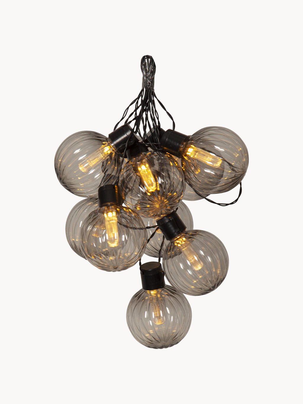 Guirlande lumineuse LED d'extérieur Njord - Noir, gris transparent