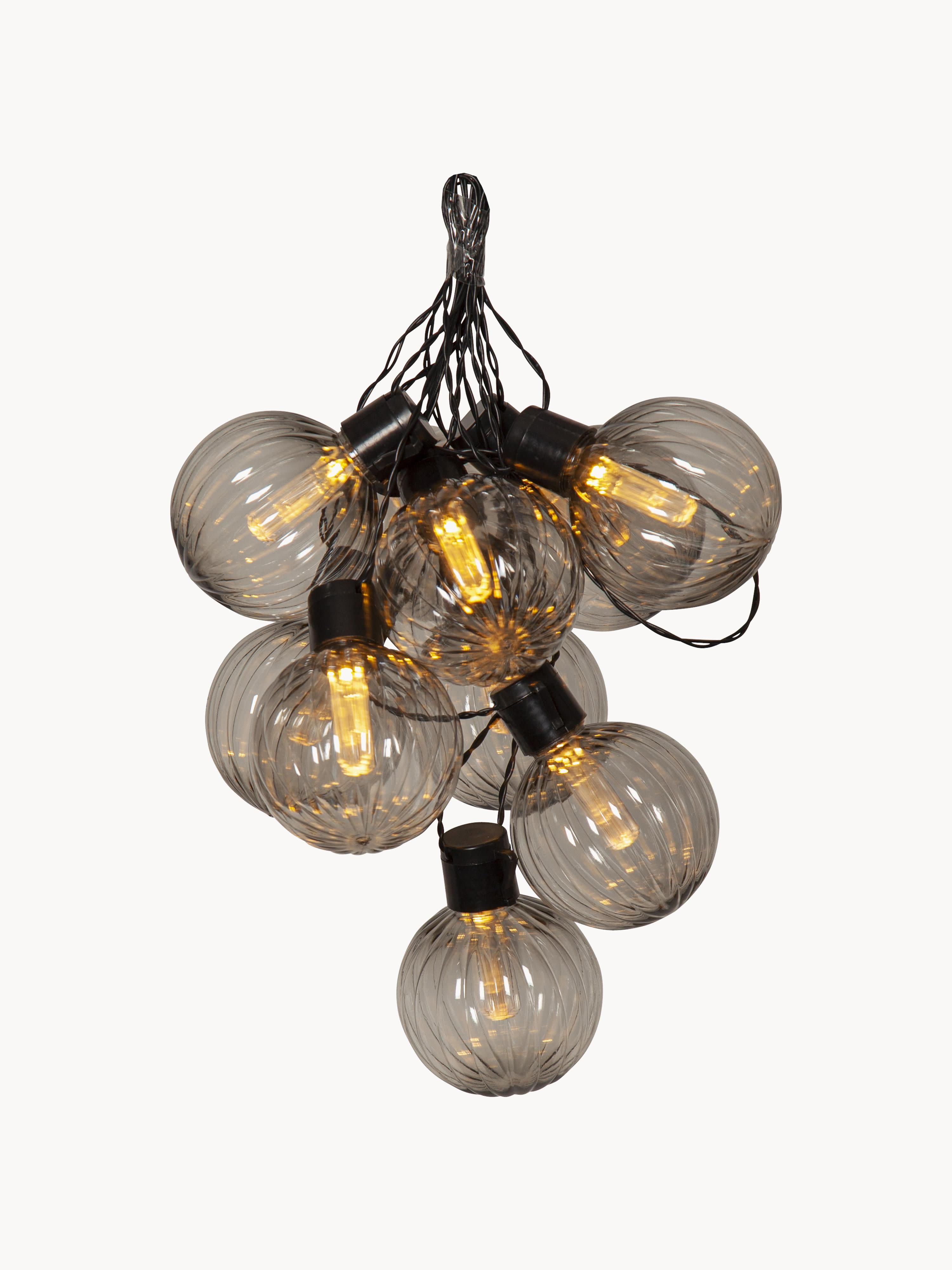 Guirlande lumineuse LED d'extérieur Njord - Noir, gris transparent