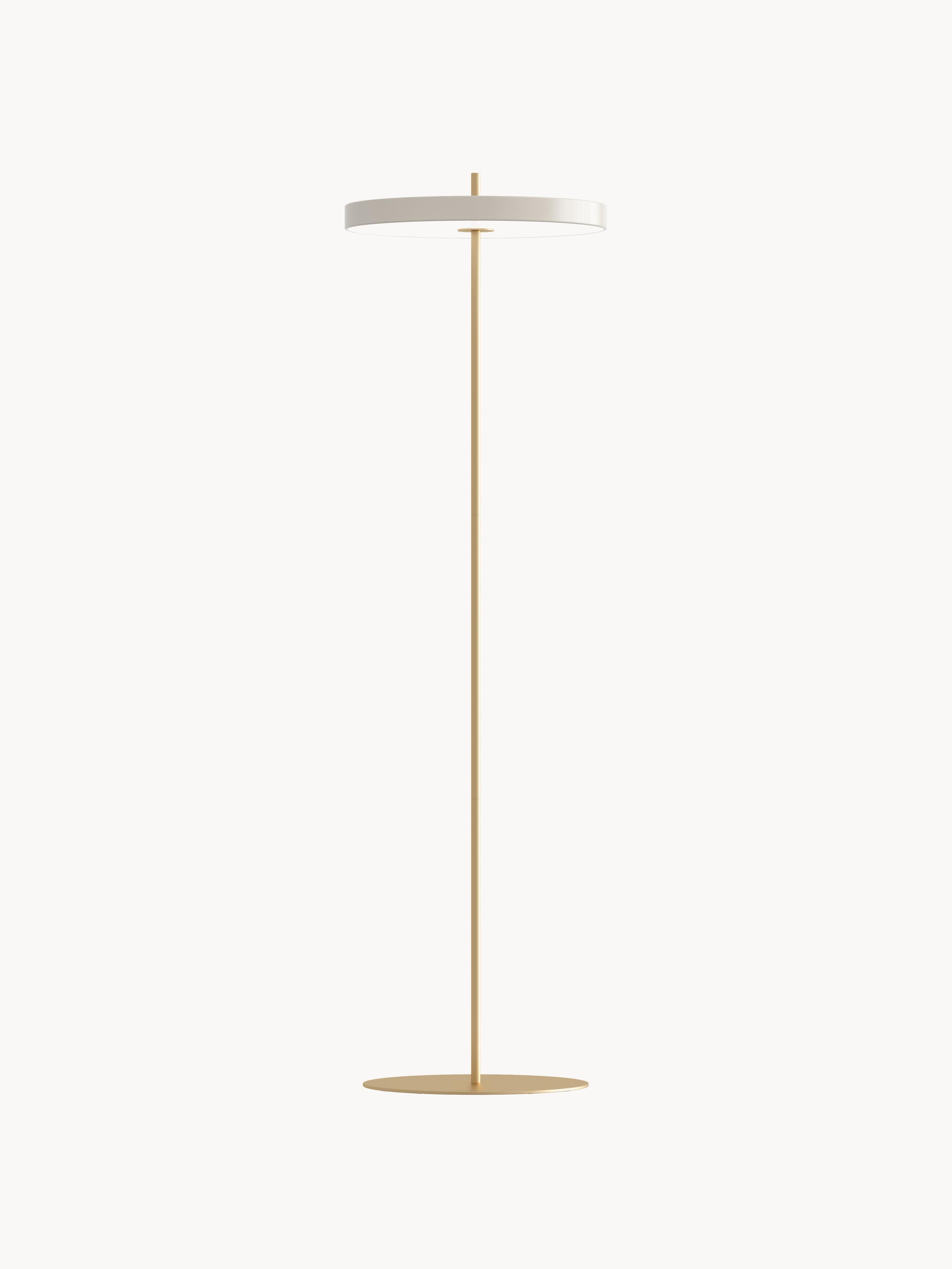 Lampadaire LED Kurt, intensité ajustable - Blanc cassé, doré