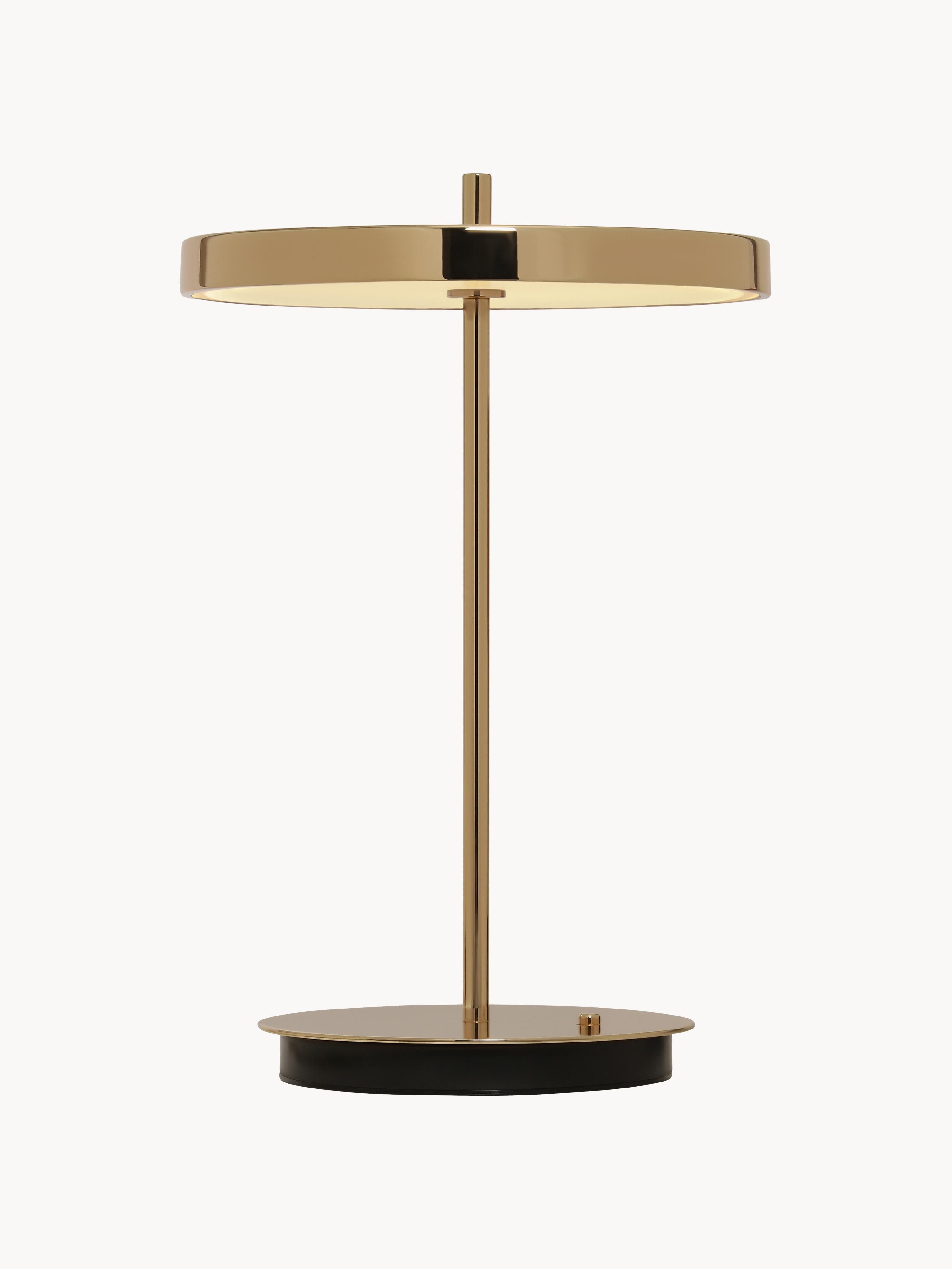 Petite lampe à poser LED mobile Kurt, intensité ajustable - Doré