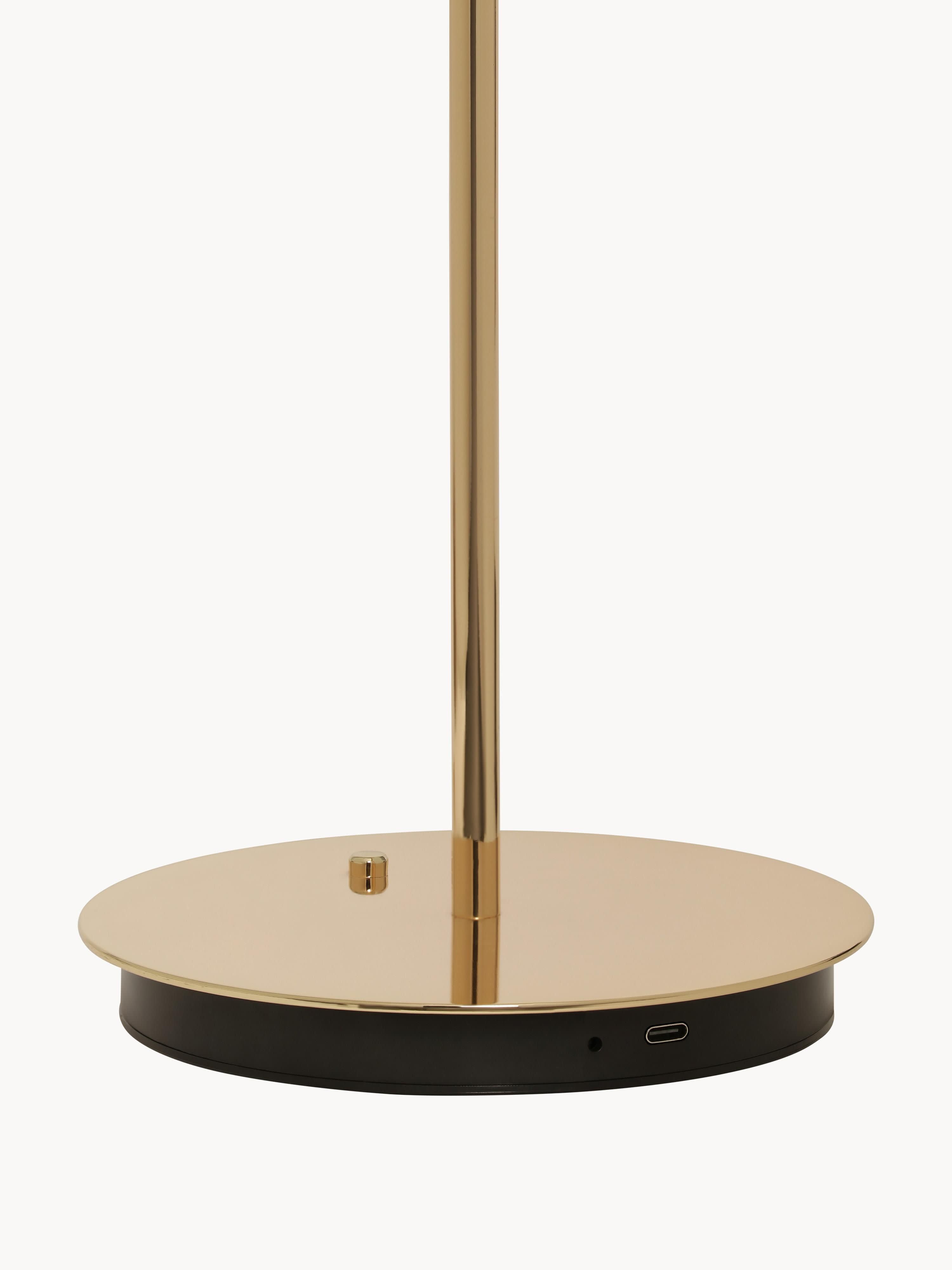 Petite lampe à poser LED mobile Kurt, intensité ajustable - Doré