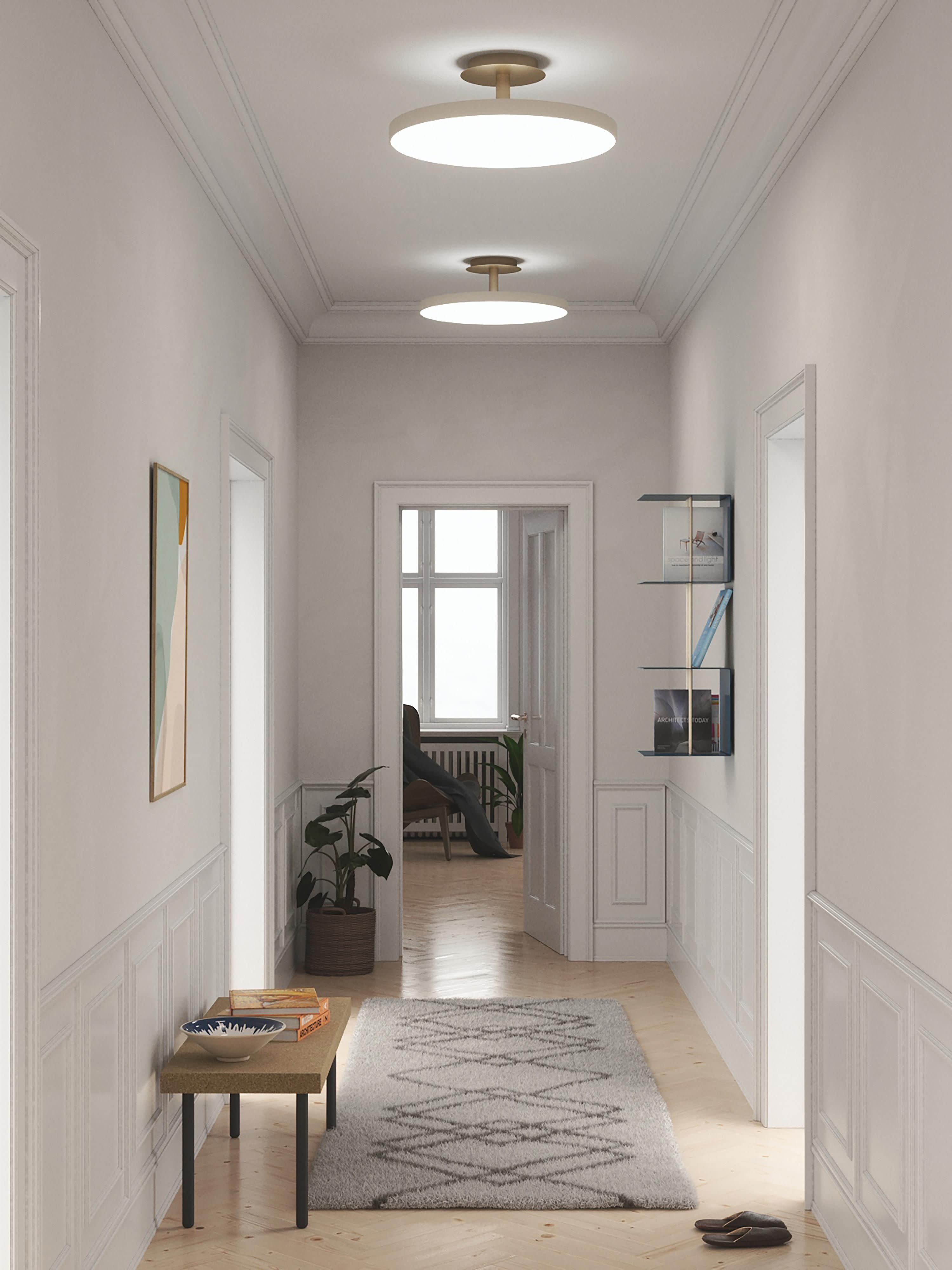 Plafonnier LED design Kurt - Blanc nacré, doré
