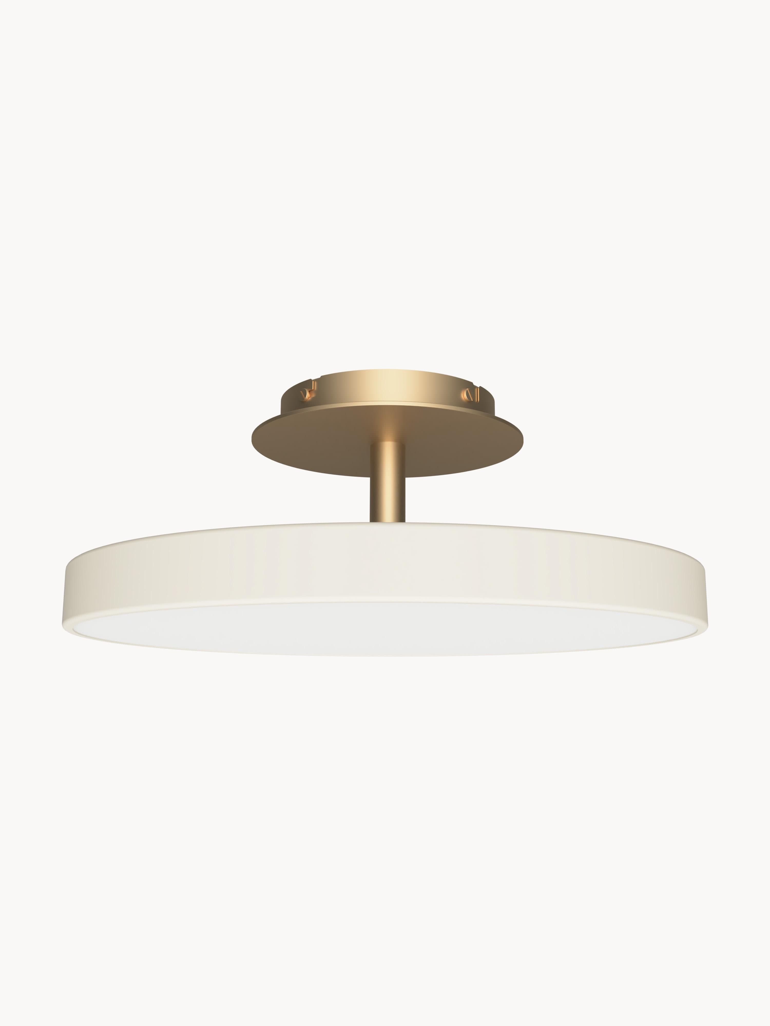 Plafonnier LED design Kurt - Blanc nacré, doré