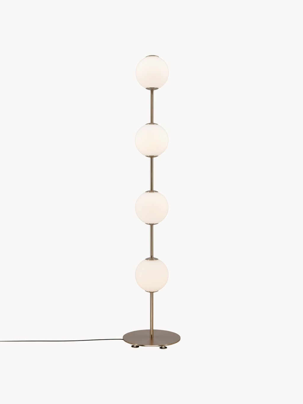 Petit lampadaire LED Kell, intensité ajustable - Blanc crème, doré