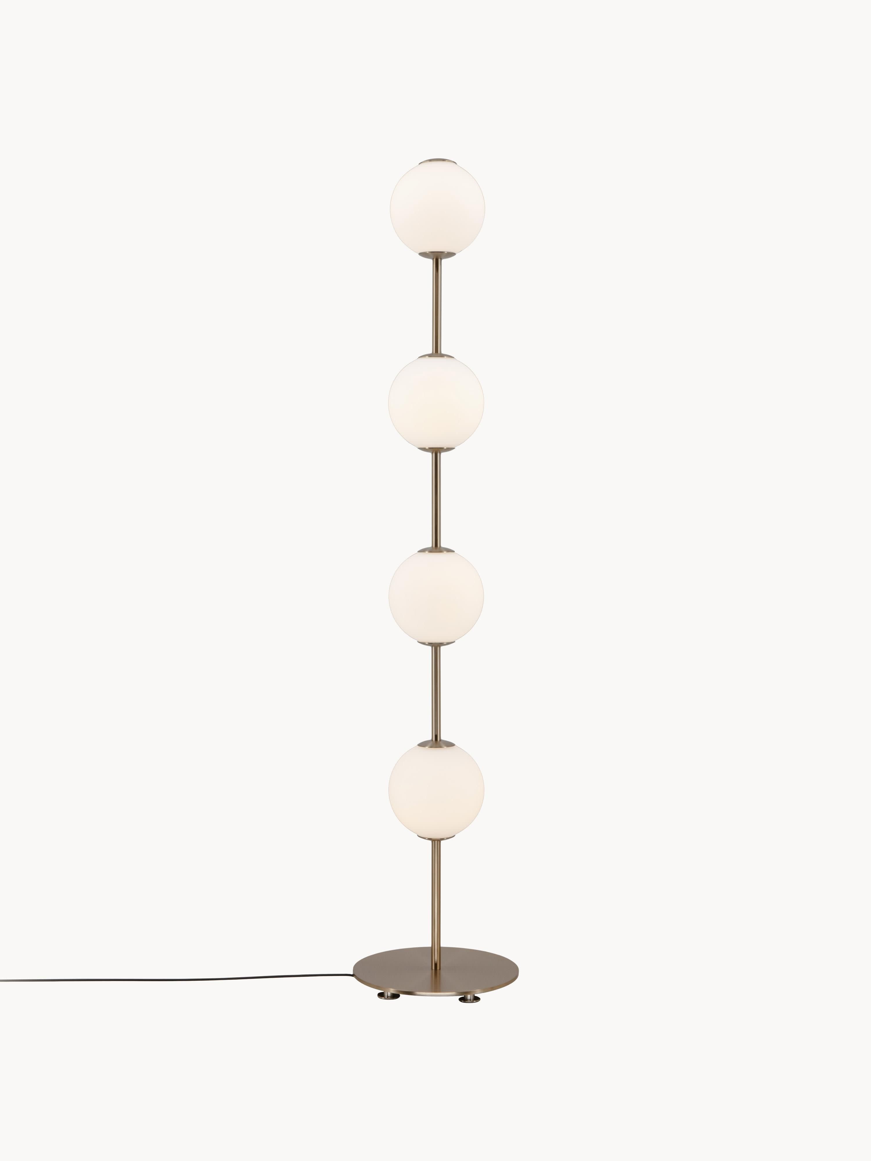 Petit lampadaire LED Kell, intensité ajustable - Blanc crème, doré