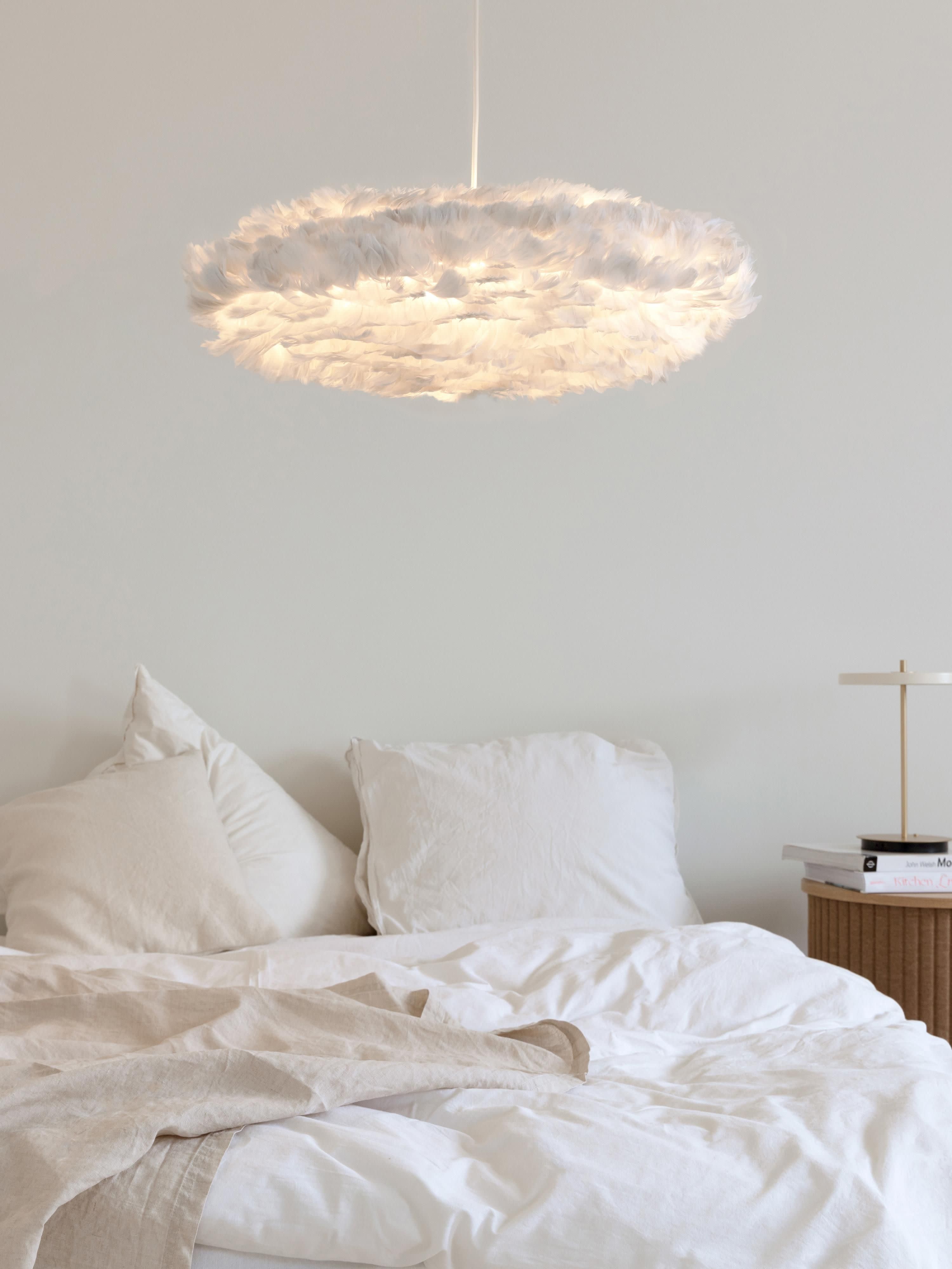 Grande suspension en plumes Jarrod - Blanc