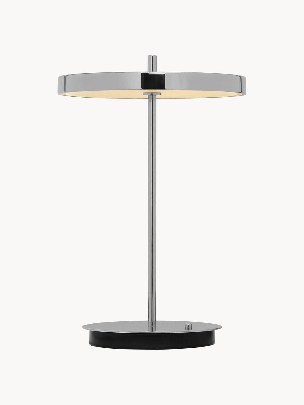 Petite lampe à poser LED mobile Kurt, intensité ajustable - Argenté