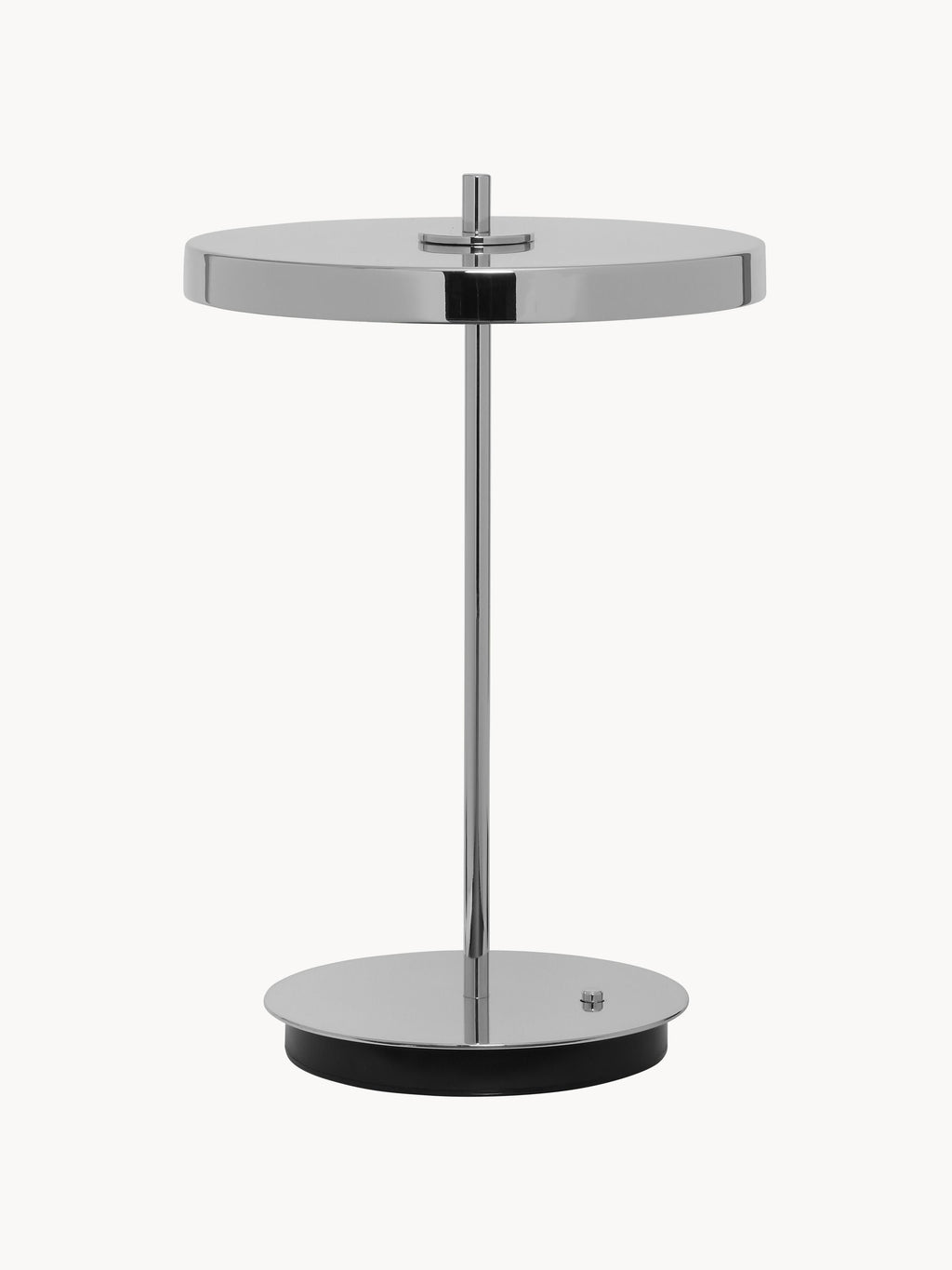 Petite lampe à poser LED mobile Kurt, intensité ajustable - Argenté