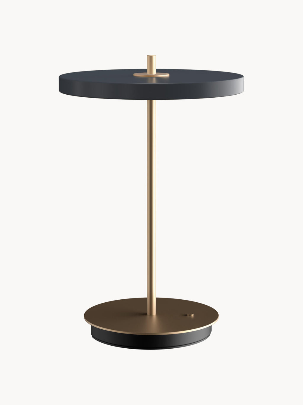 Petite lampe à poser LED mobile Kurt, intensité ajustable - Anthracite, doré
