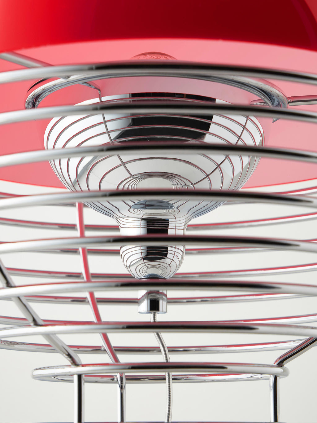 Lampe à poser Volmer, design Verner Panton - Argenté, rouge