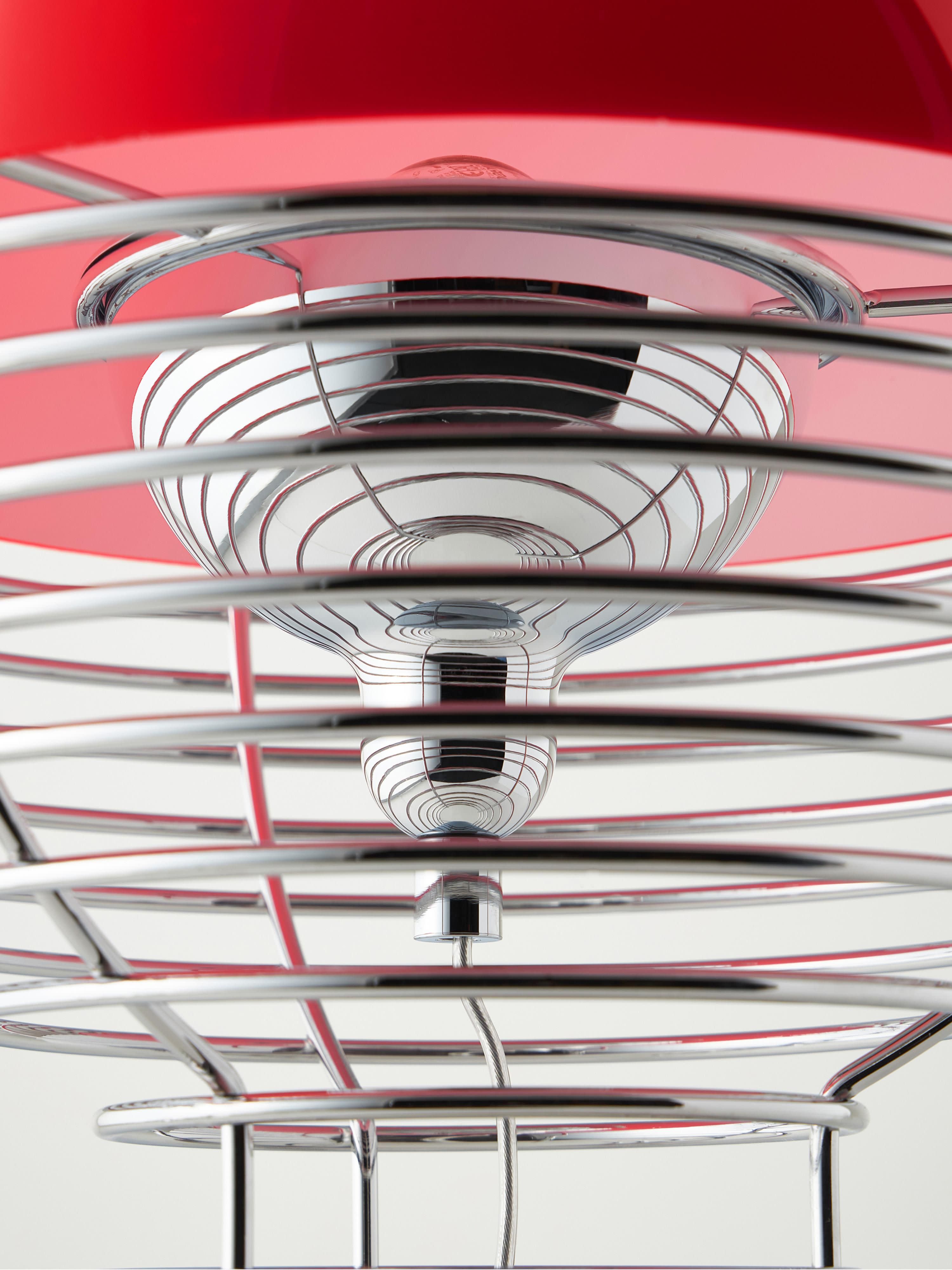 Lampe à poser Volmer, design Verner Panton - Argenté, rouge